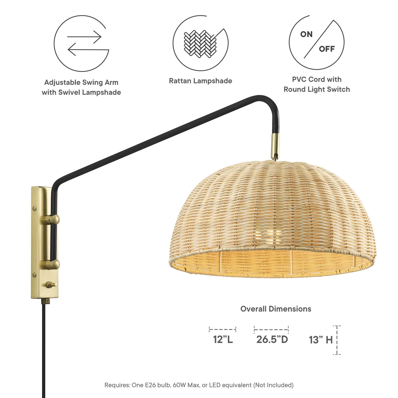 Ulani Rattan Wall Sconce By Modway - EEI-6256 - Image 7