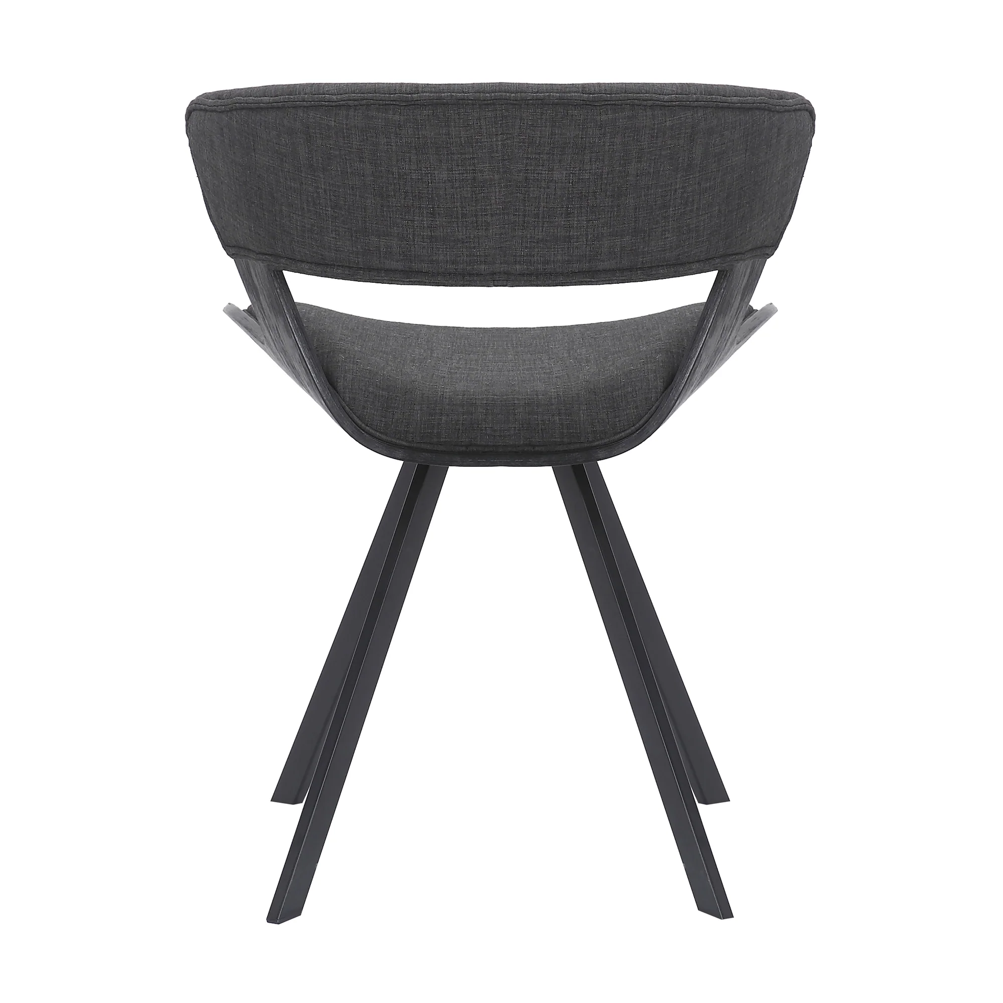 Ulric Black Wood and Metal Modern Dining Room Accent Chair in Charcoal Grey By Armen Living - Image 6