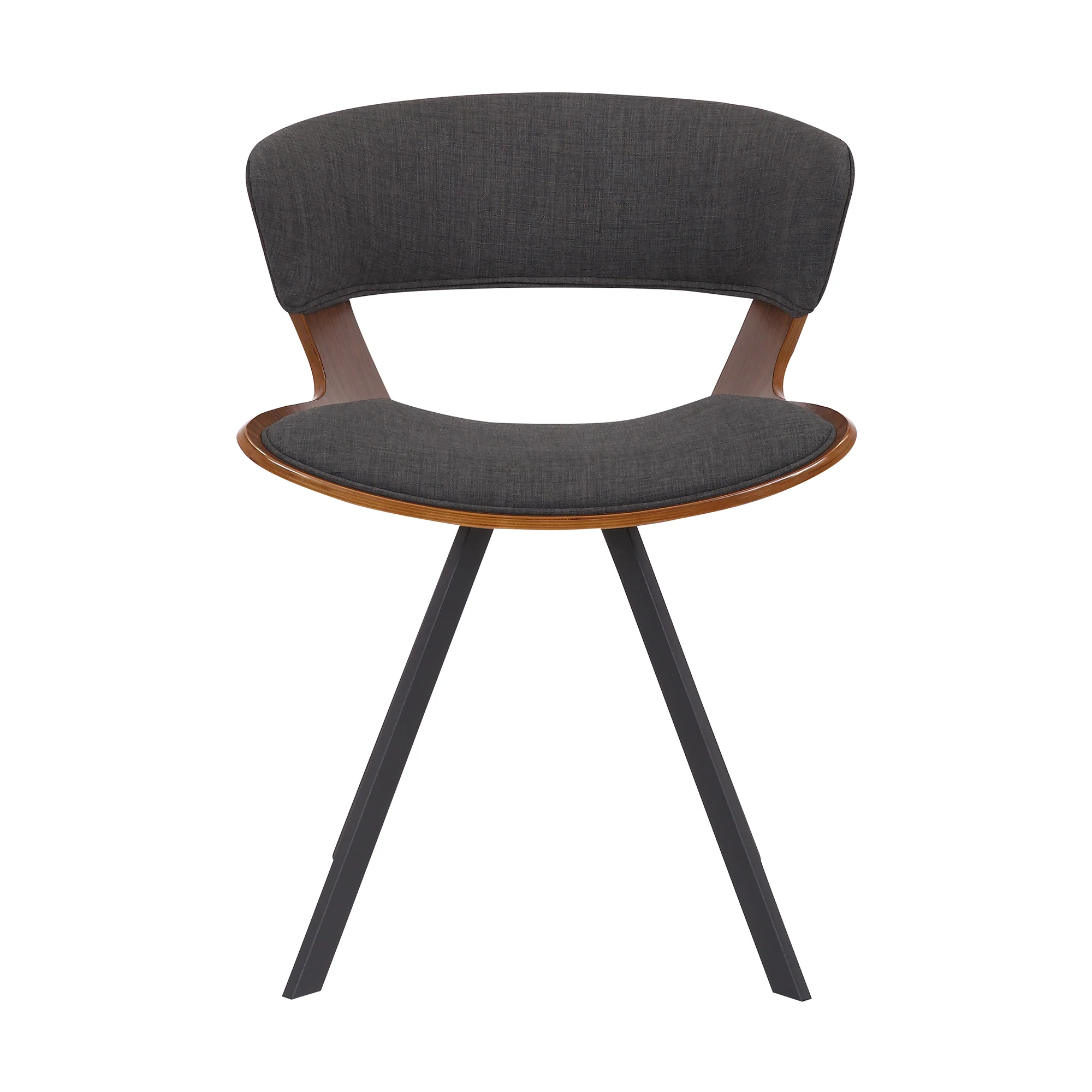 Ulric Wood and Metal Modern Dining Room Accent Chair in Charcoal Grey By Armen Living - Image 3
