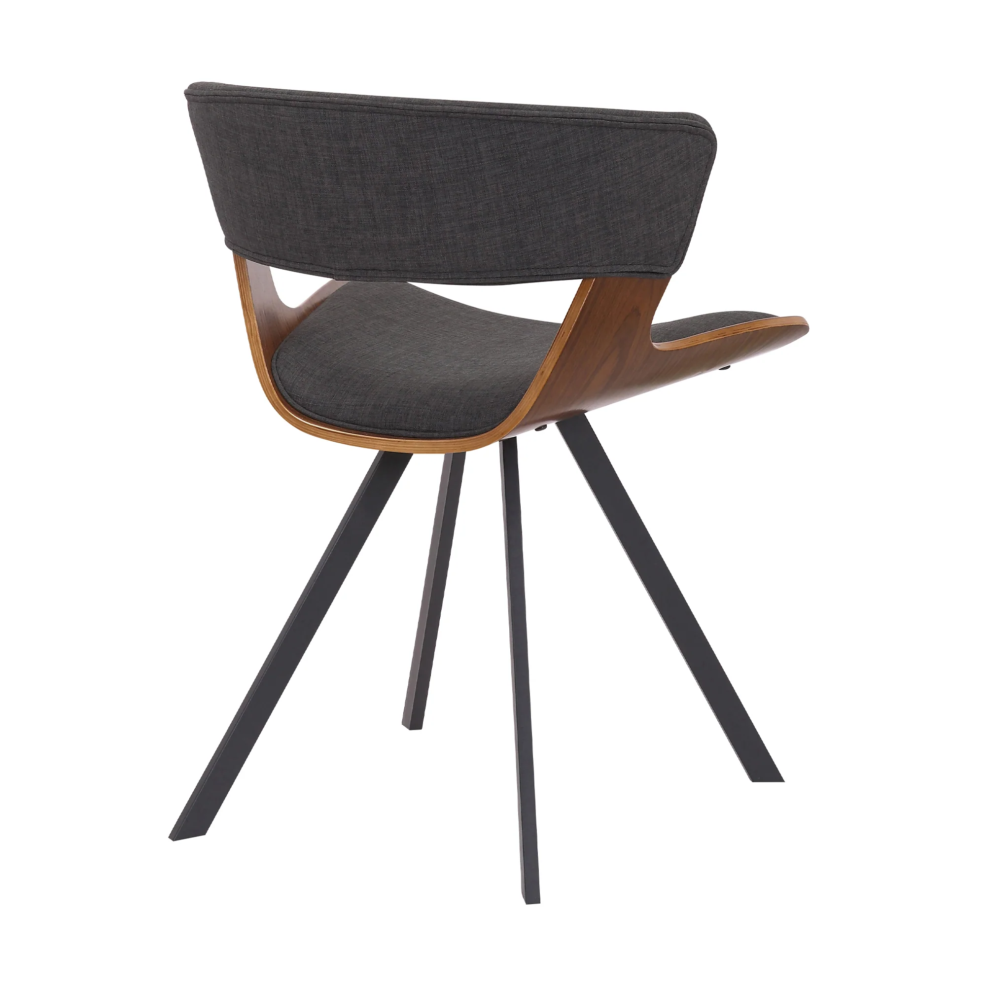 Ulric Wood and Metal Modern Dining Room Accent Chair in Charcoal Grey By Armen Living - Image 5