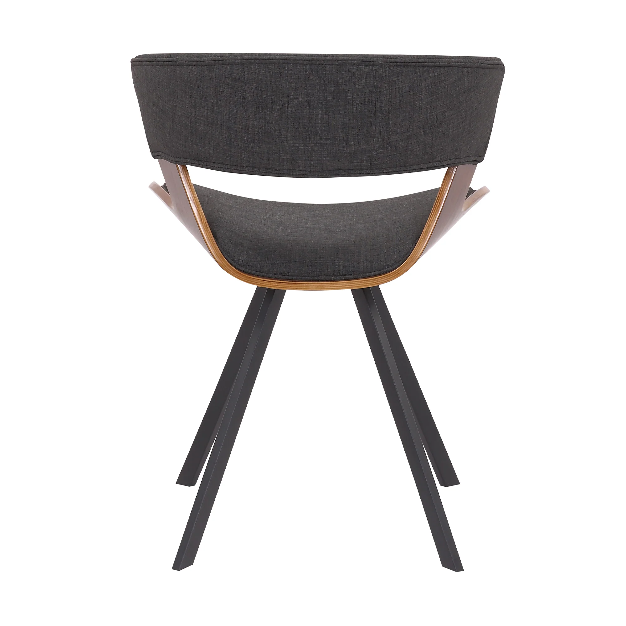 Ulric Wood and Metal Modern Dining Room Accent Chair in Charcoal Grey By Armen Living - Image 6
