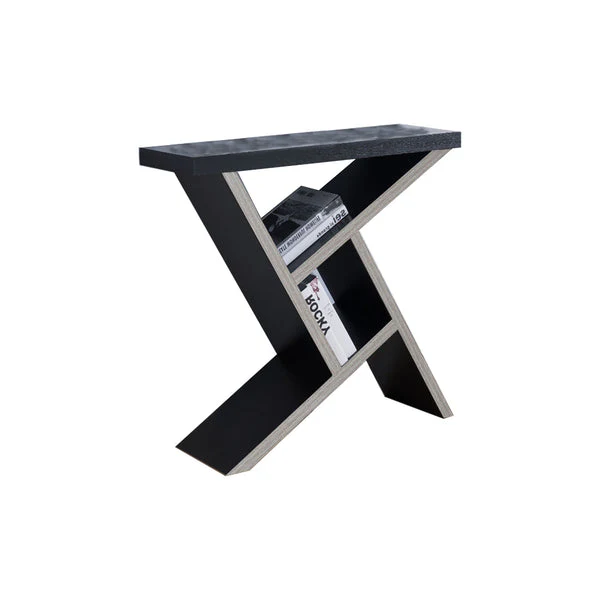 Unique Designed Console Table With Shelf, Dark Brown And Light Brown By Benzara - Image 2