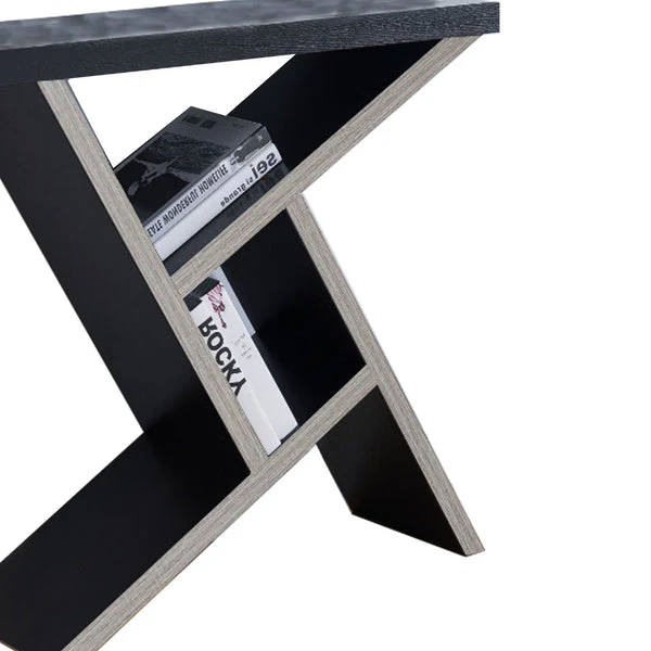Unique Designed Console Table With Shelf, Dark Brown And Light Brown By Benzara - Image 6