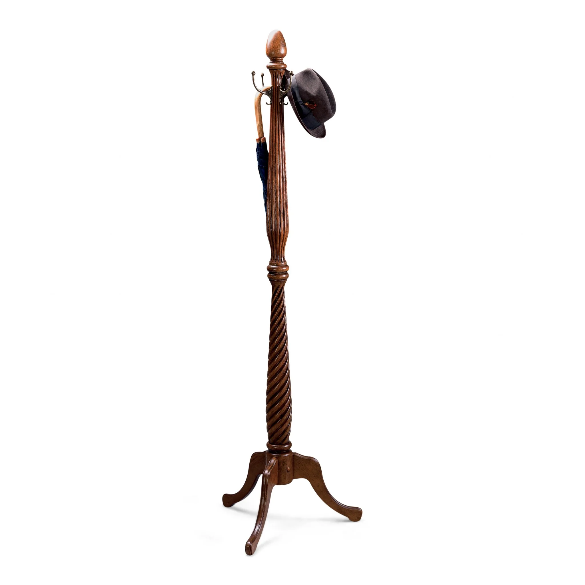 Unique Hand Carved Wooden Coat Rack By Homeroots - Image 2