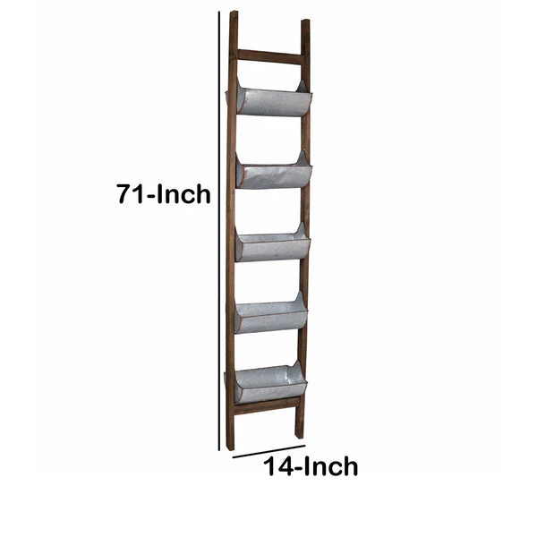 Uniquely Designed Reed Ladder Planter By Benzara - Image 2