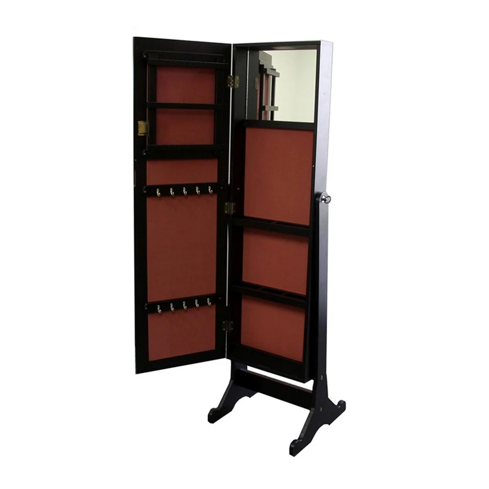 Universal Brown Standing Mirror with Jewelry Storage By Homeroots - Image 2