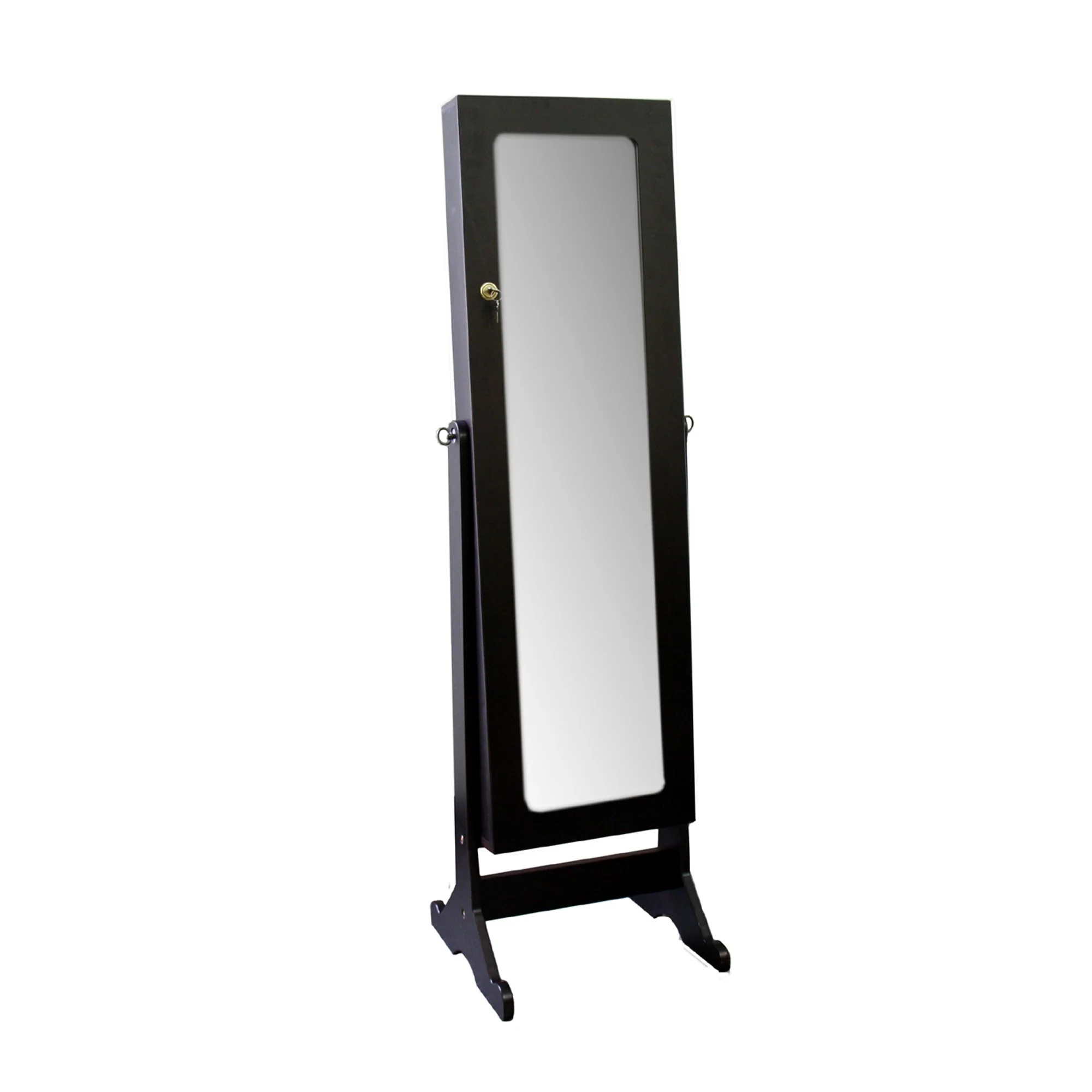 Universal Brown Standing Mirror with Jewelry Storage By Homeroots - Image 3