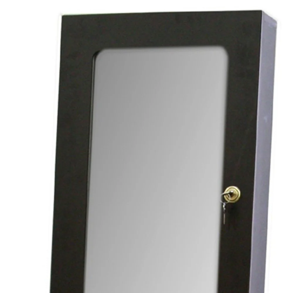 Universal Brown Standing Mirror with Jewelry Storage By Homeroots - Image 4
