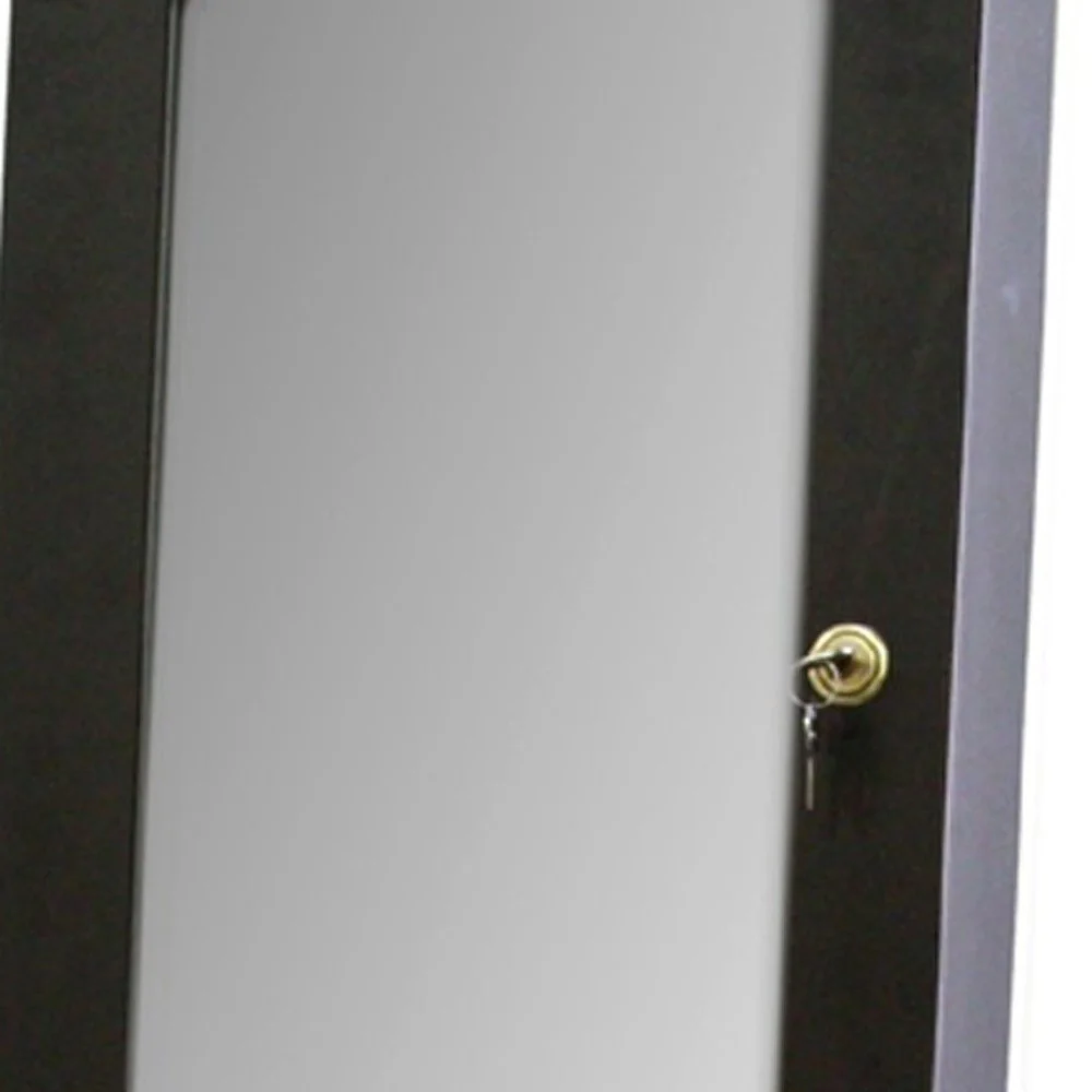 Universal Brown Standing Mirror with Jewelry Storage By Homeroots - Image 5