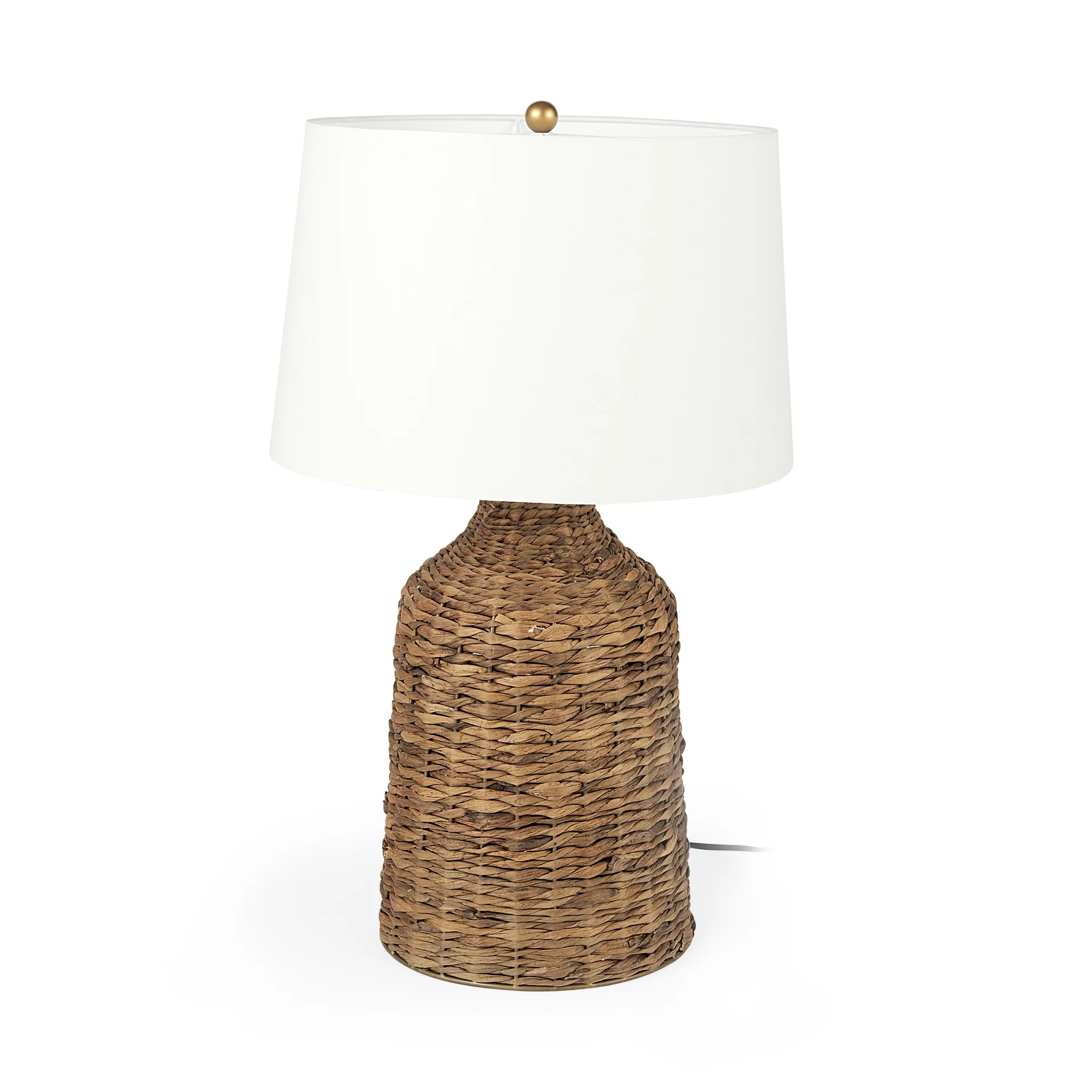 Updated Rustic Brown Wicker Table Lamp By Homeroots - Image 2