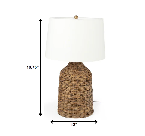 Updated Rustic Brown Wicker Table Lamp By Homeroots - Image 8