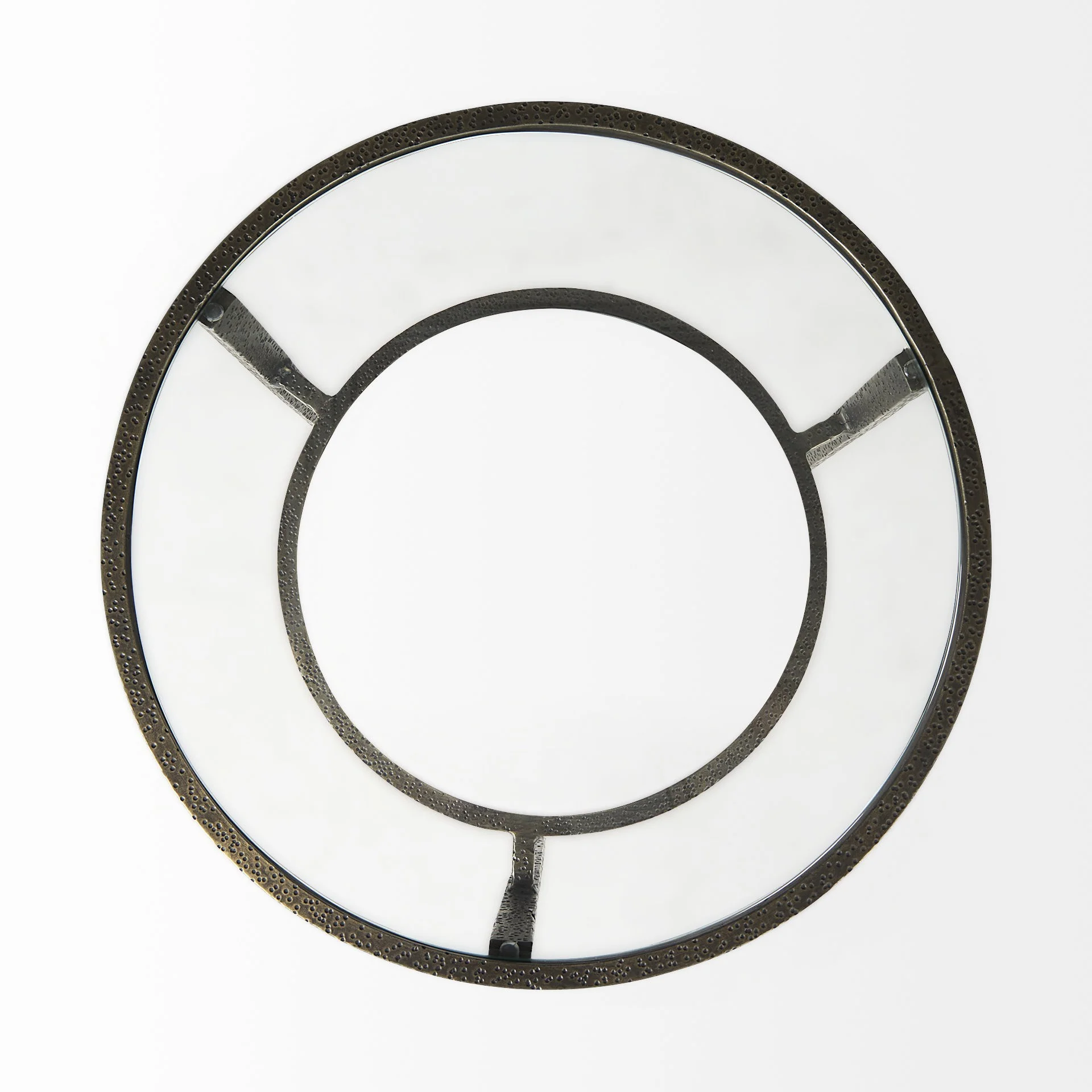 Updated Rustic Glass and Marble Antiqued Gold End Table By Homeroots - Image 6