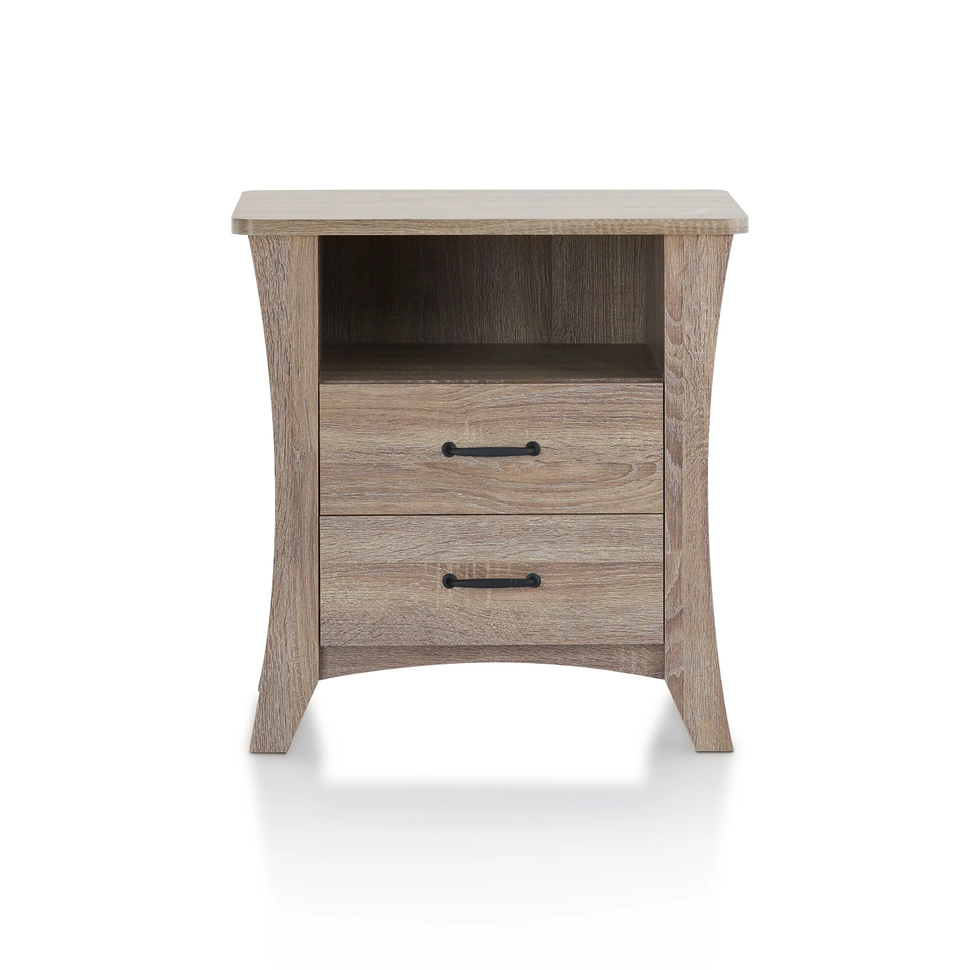 Updated Rustic Natural Wood Finish Nightstand By Homeroots - Image 2