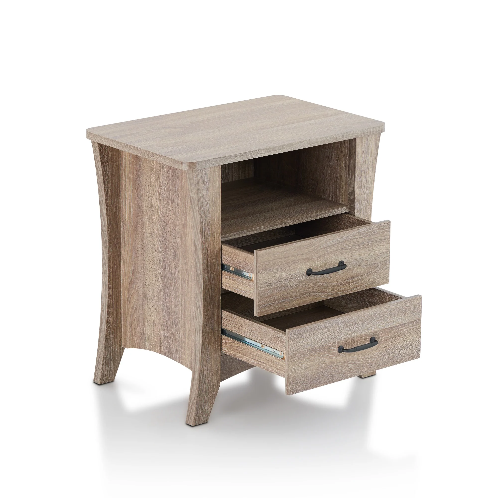 Updated Rustic Natural Wood Finish Nightstand By Homeroots - Image 4