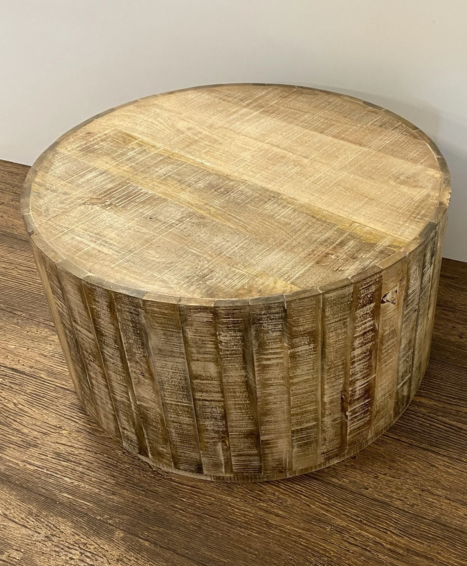 Updated Rustic Round Stump Coffee Table By Homeroots - Image 4