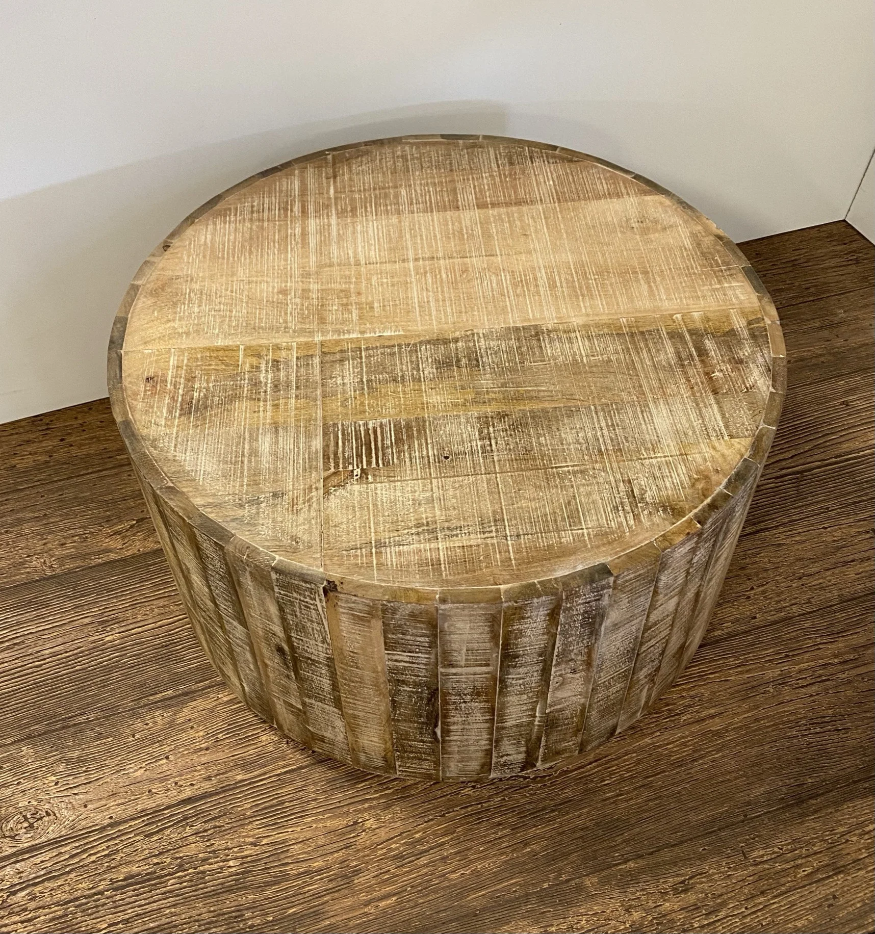 Updated Rustic Round Stump Coffee Table By Homeroots - Image 5