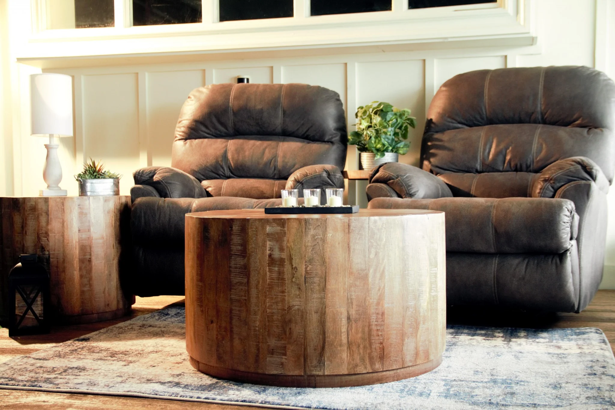 Updated Rustic Round Stump Coffee Table By Homeroots - Image 6