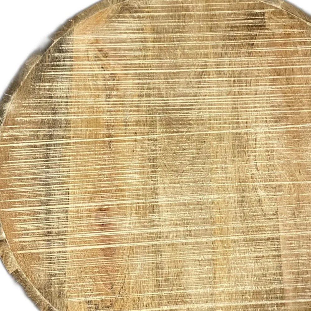 Updated Rustic Round Stump End Table By Homeroots - Image 2