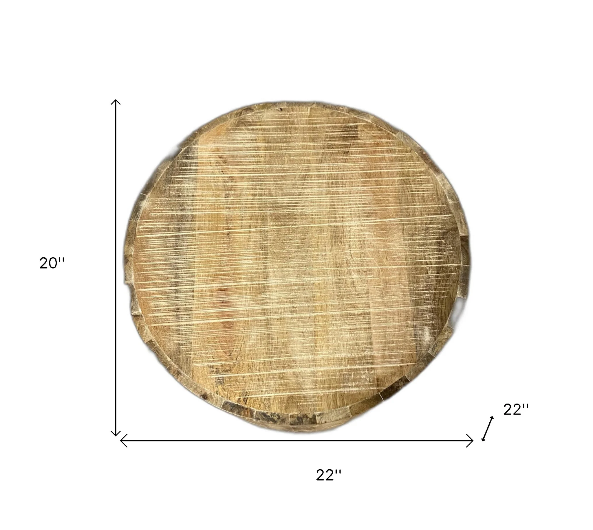 Updated Rustic Round Stump End Table By Homeroots - Image 8