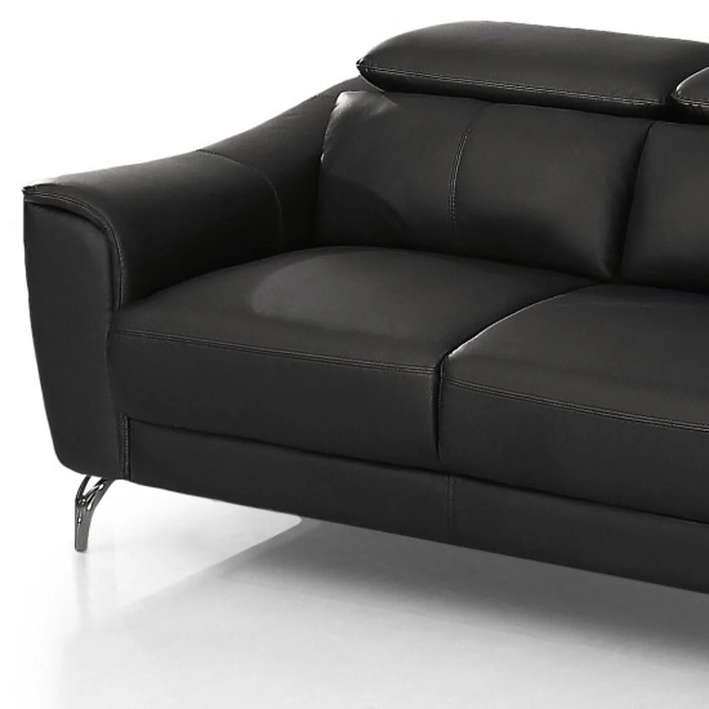 Urban 65" Brown Leather Adjustable Headrest Loveseat By Homeroots - Image 12