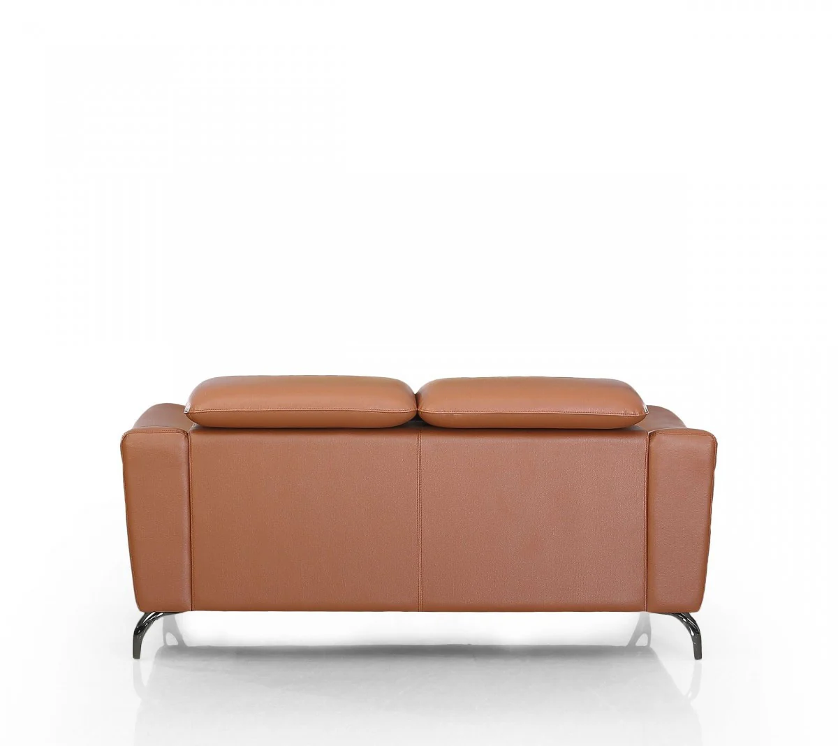 Urban 65" Brown Leather Adjustable Headrest Loveseat By Homeroots - Image 3