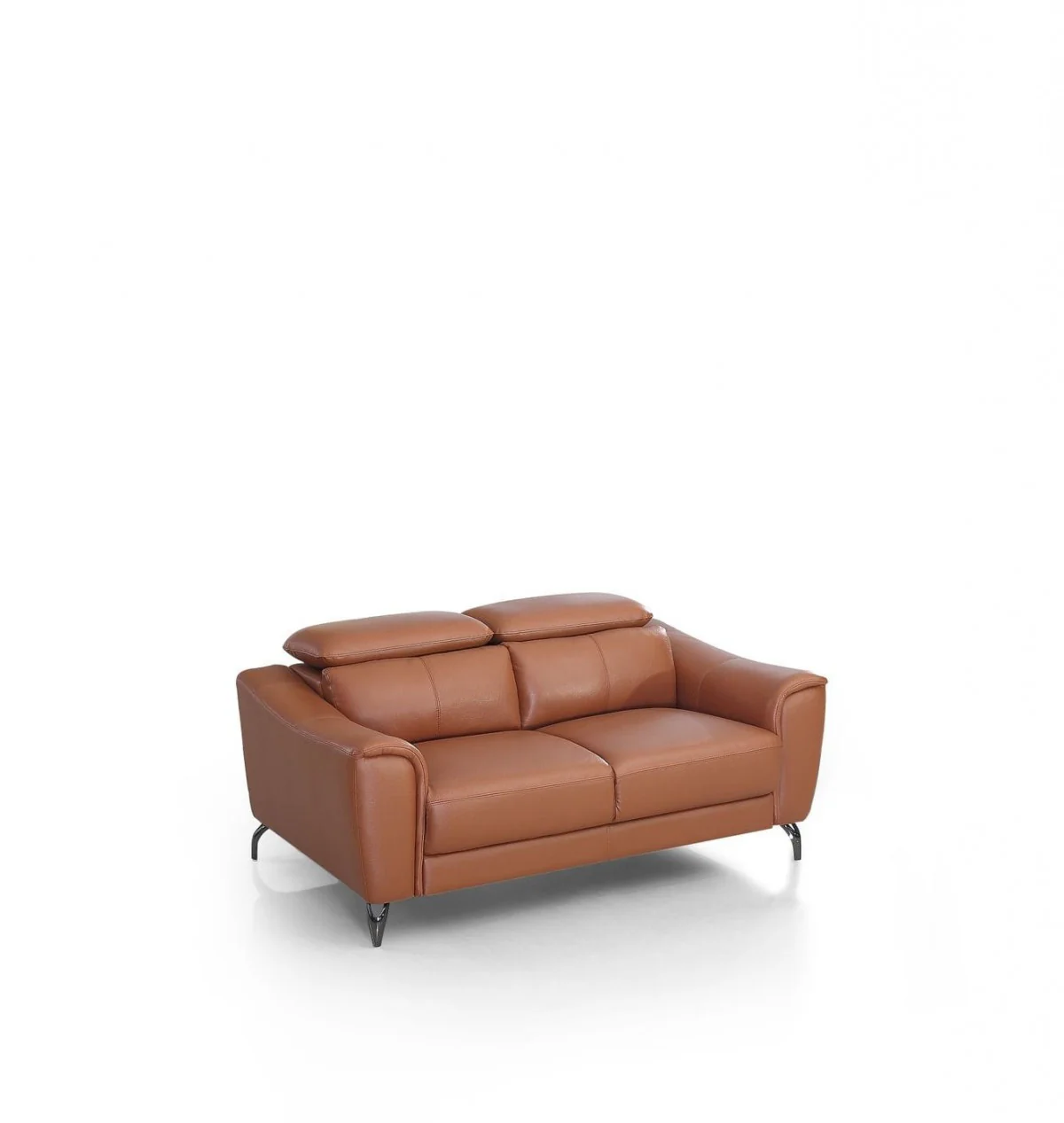 Urban 65" Brown Leather Adjustable Headrest Loveseat By Homeroots - Image 4