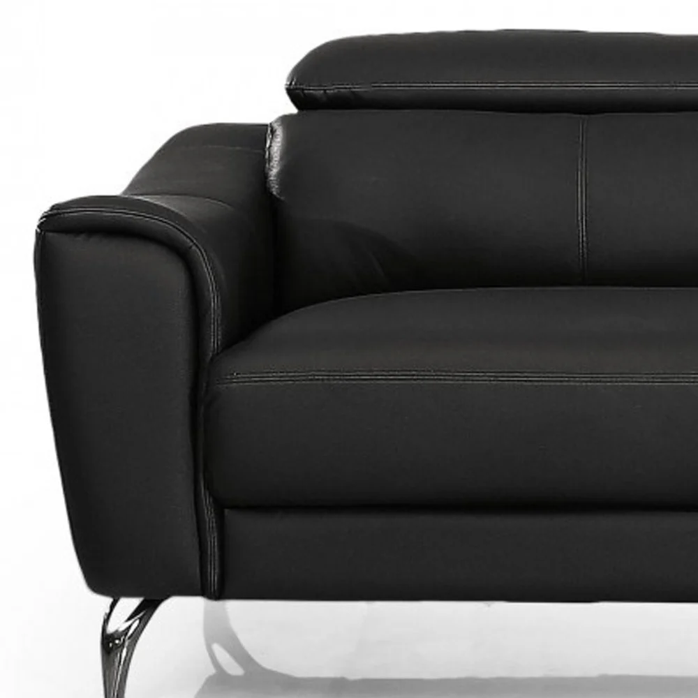 Urban 80" Brown Leather Adjustable Headrest Sofa By Homeroots - Image 10