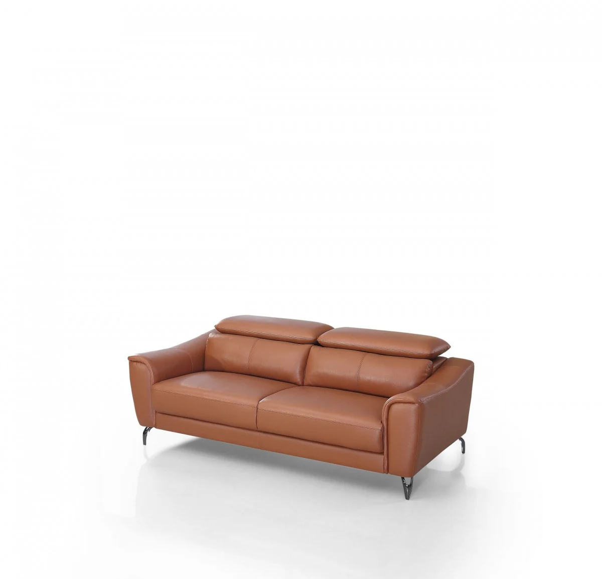 Urban 80" Brown Leather Adjustable Headrest Sofa By Homeroots - Image 2