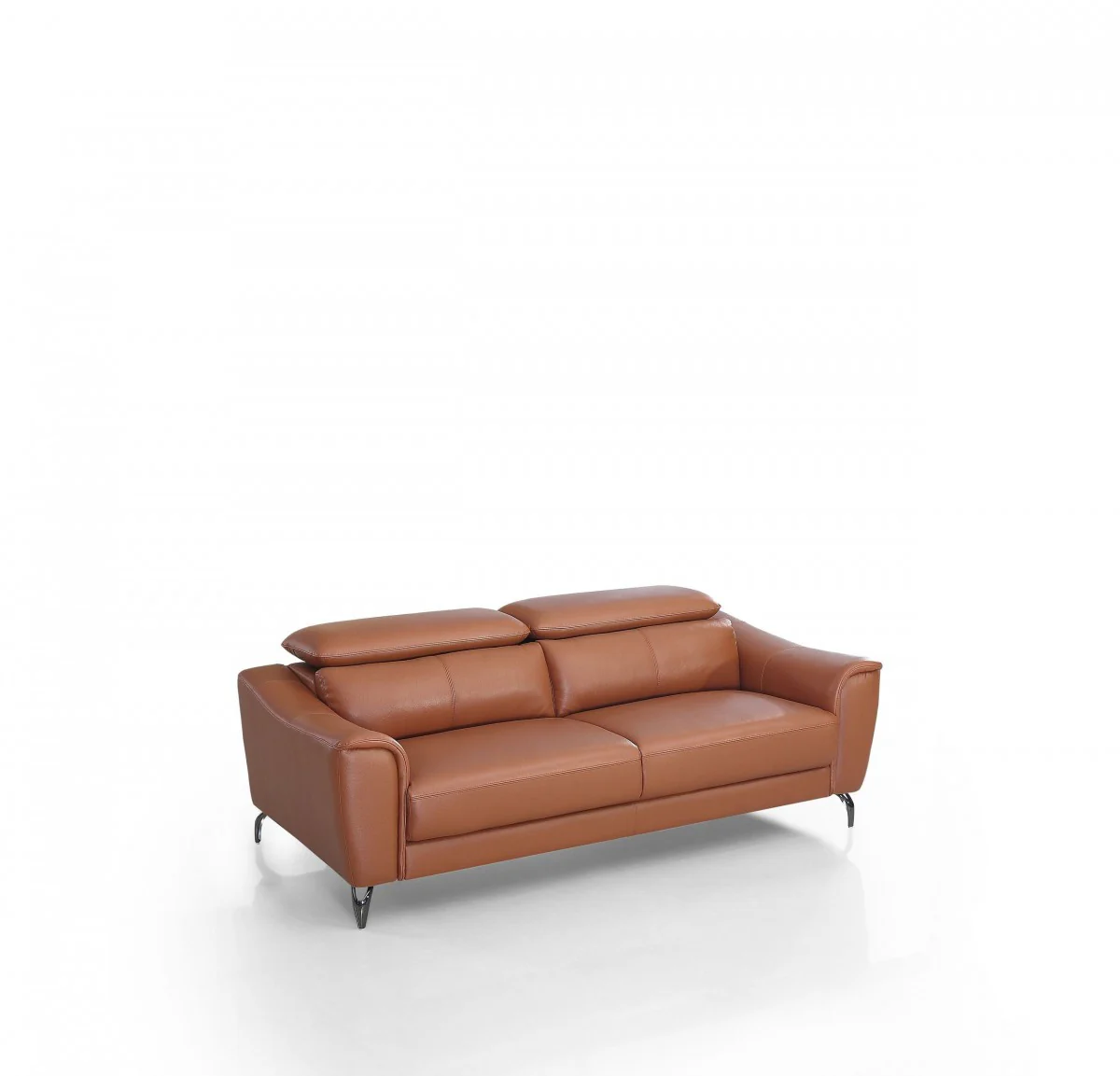 Urban 80" Brown Leather Adjustable Headrest Sofa By Homeroots - Image 3