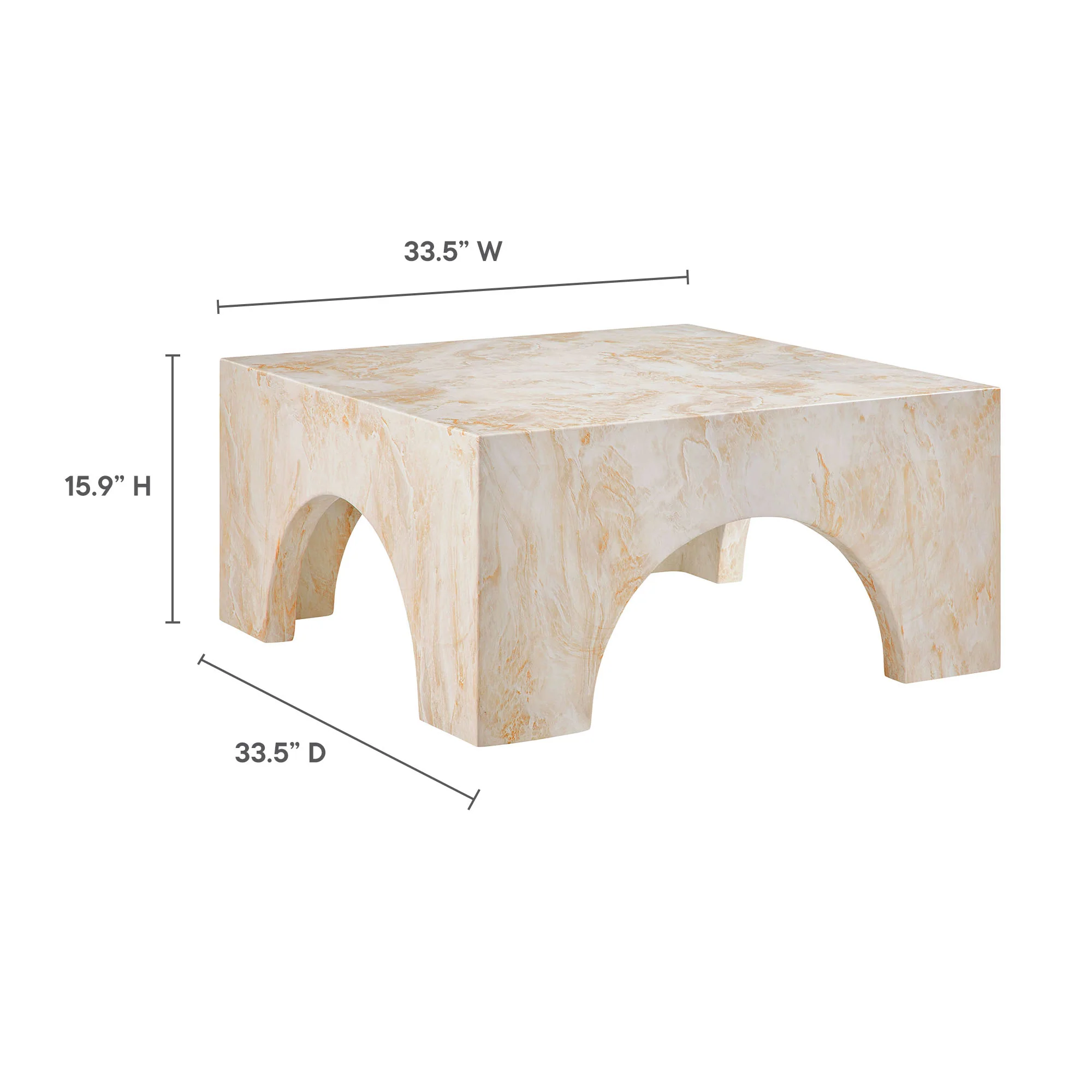 Valen Indoor - Outdoor Patio Arched Concrete Coffee Table by Modway - Image 11