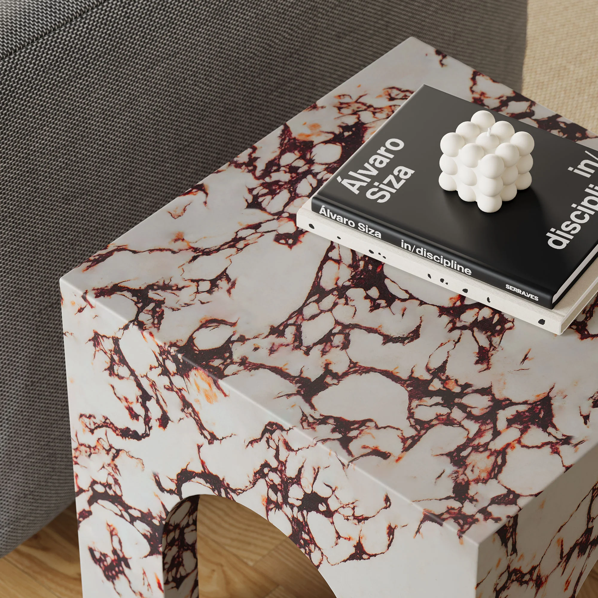 Valen Square Indoor - Outdoor Patio Arched Concrete Side Table by Modway - Image 18