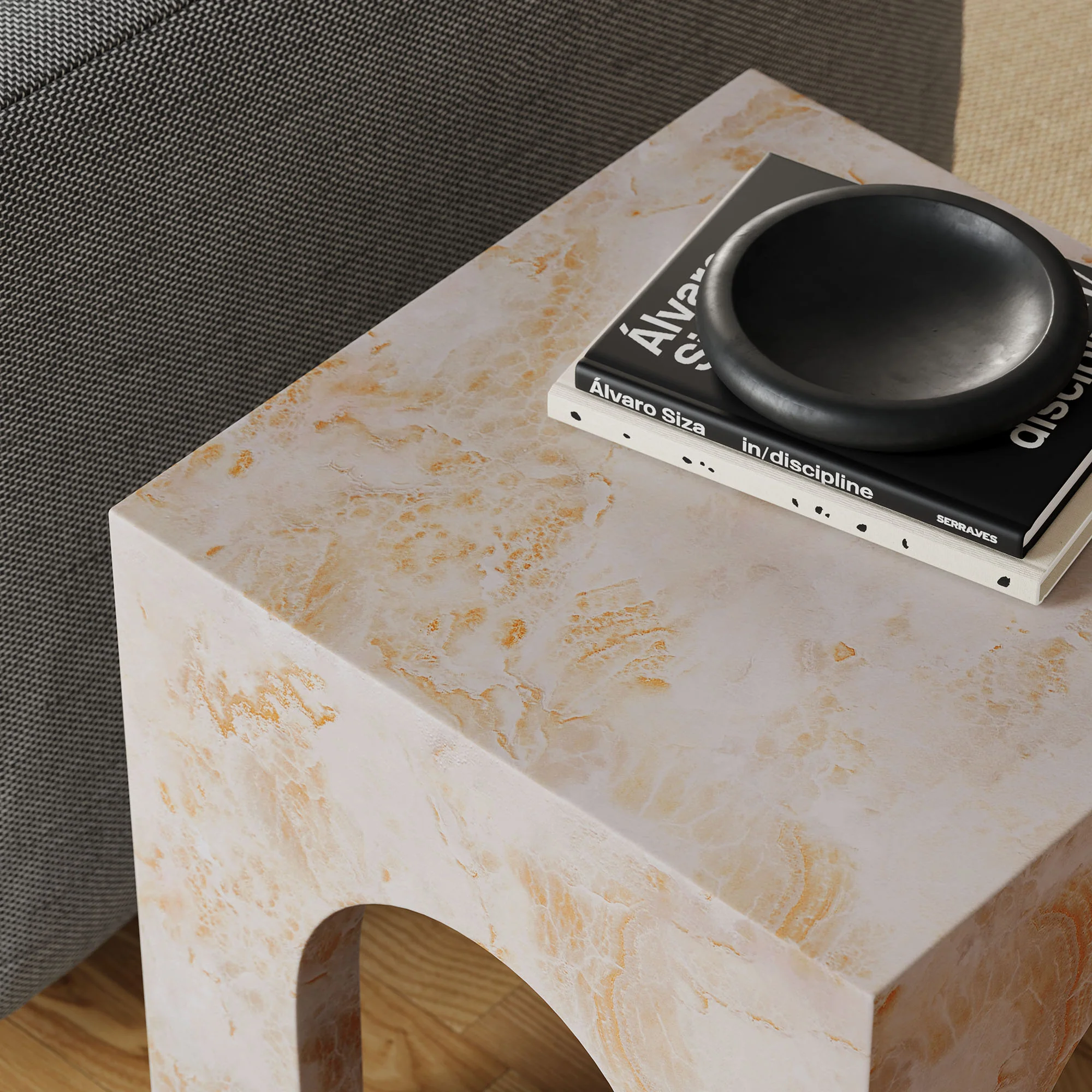 Valen Square Indoor - Outdoor Patio Arched Concrete Side Table by Modway - Image 7