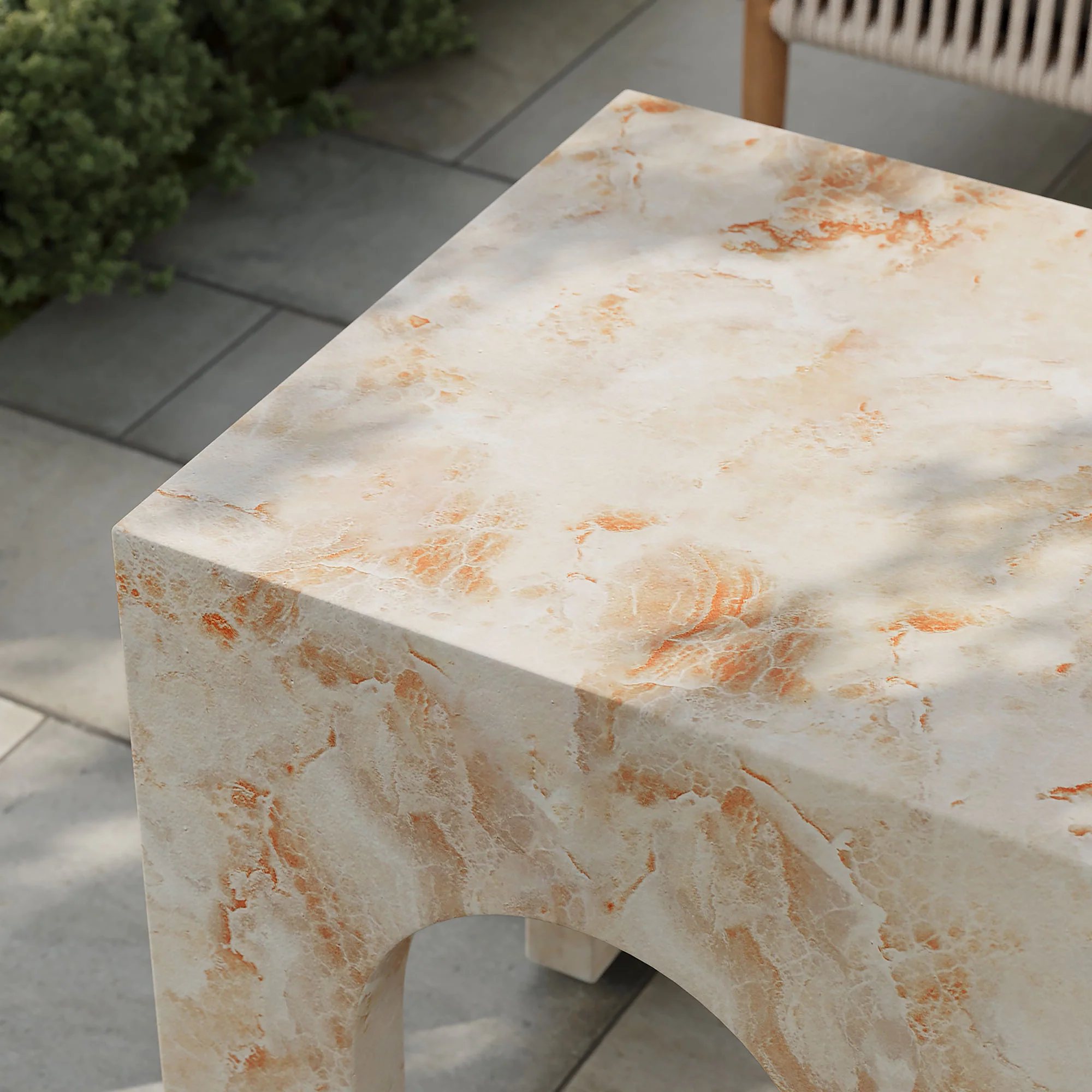 Valen Square Indoor - Outdoor Patio Arched Concrete Side Table by Modway - Image 8