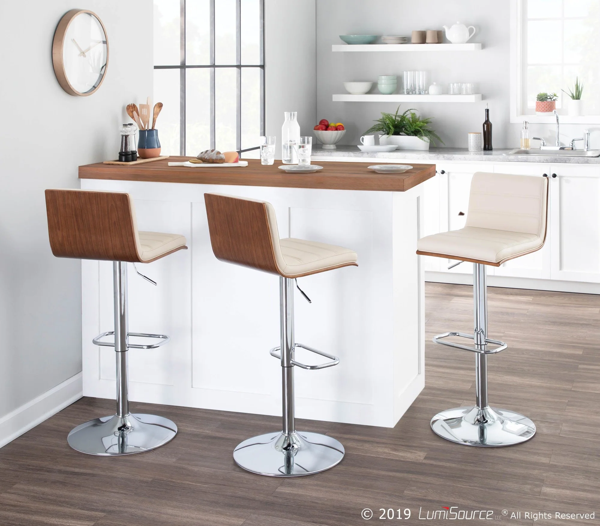 Valencia Adjustable Barstool - Set of 2 Black  By LumiSource - Image 18