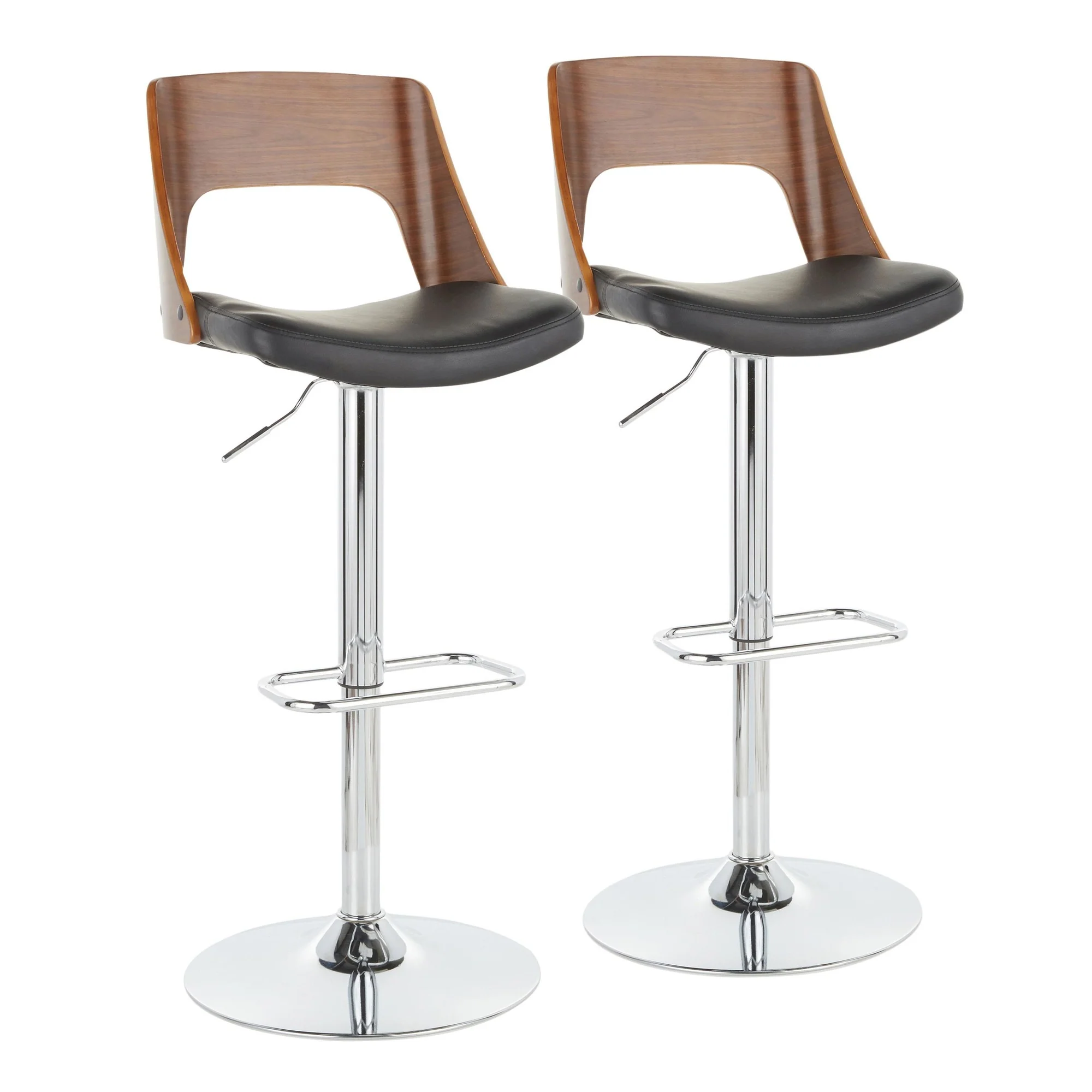 Valencia Adjustable Barstool - Set of 2 Black  By LumiSource - Image 3