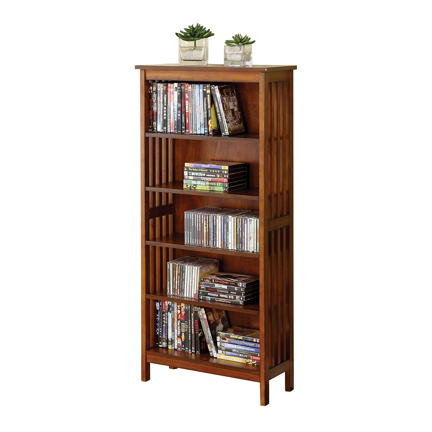 Valencia I Traditional Media Shelf, Antique Oak By Benzara - Image 3