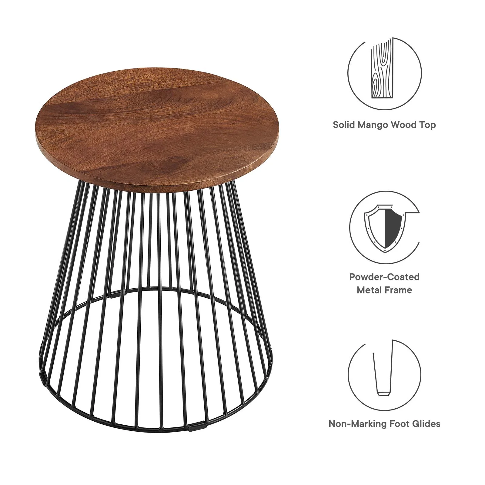 Valeo Round Wood and Metal Side Table By Modway - EEI-6831 - Image 6