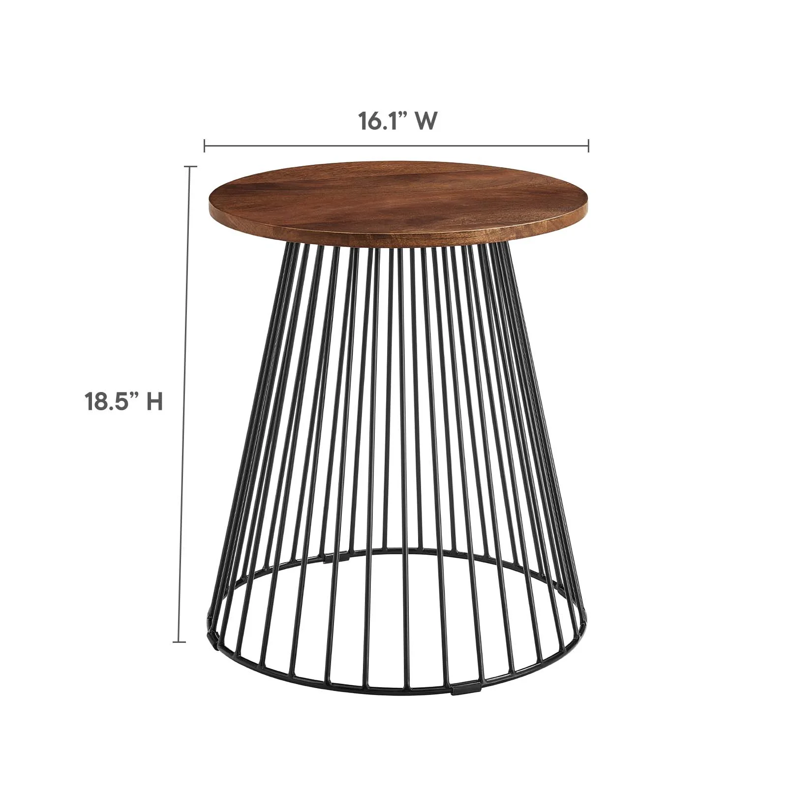 Valeo Round Wood and Metal Side Table By Modway - EEI-6831 - Image 7