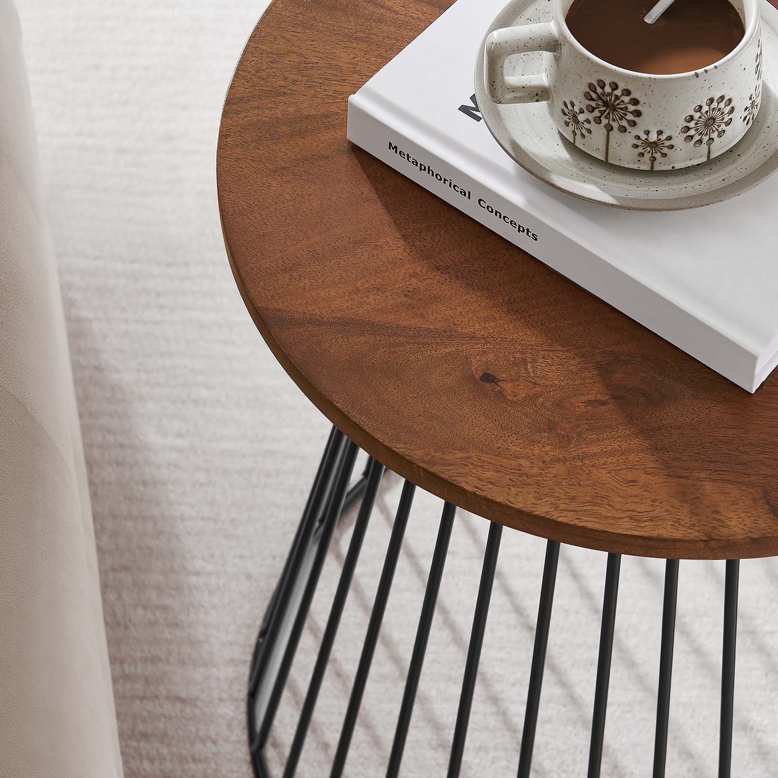 Valeo Round Wood and Metal Side Table By Modway - EEI-6831 - Image 8