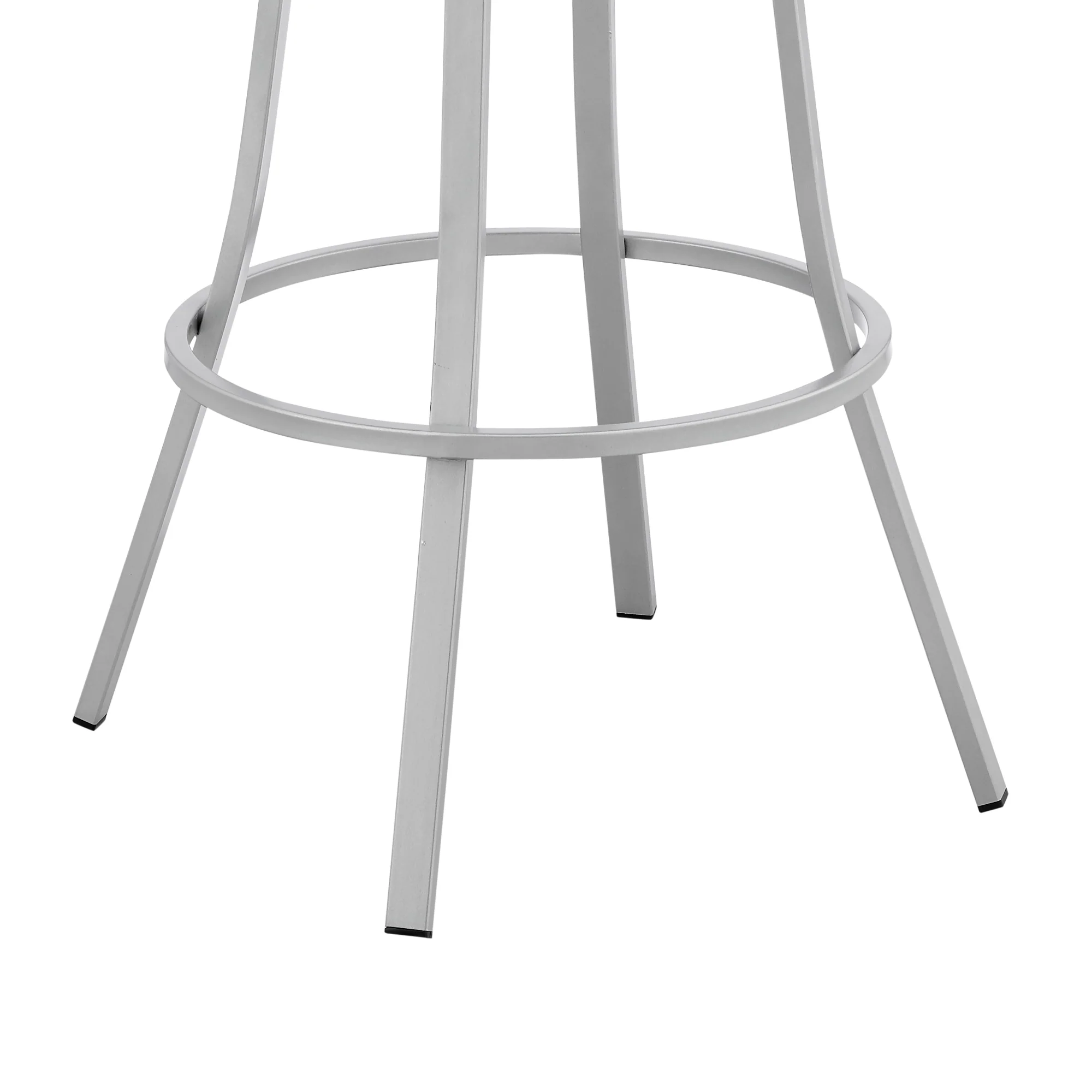 Valerie 26" Swivel Slate Grey Faux Leather and Silver Metal Bar Stool By Armen Living - Image 8