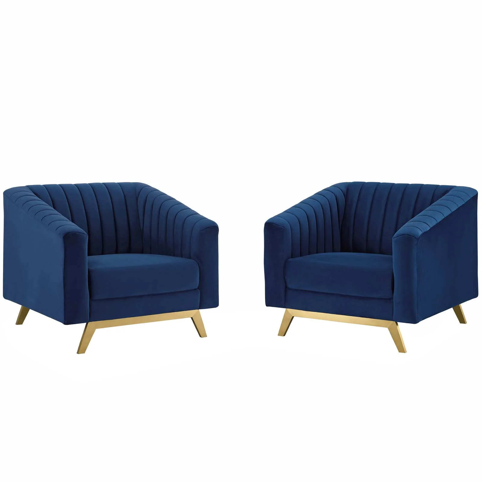 Valiant Vertical Channel Tufted Upholstered Performance Velvet Armchair Set of 2 By Modway - EEI-4142 - Image 2