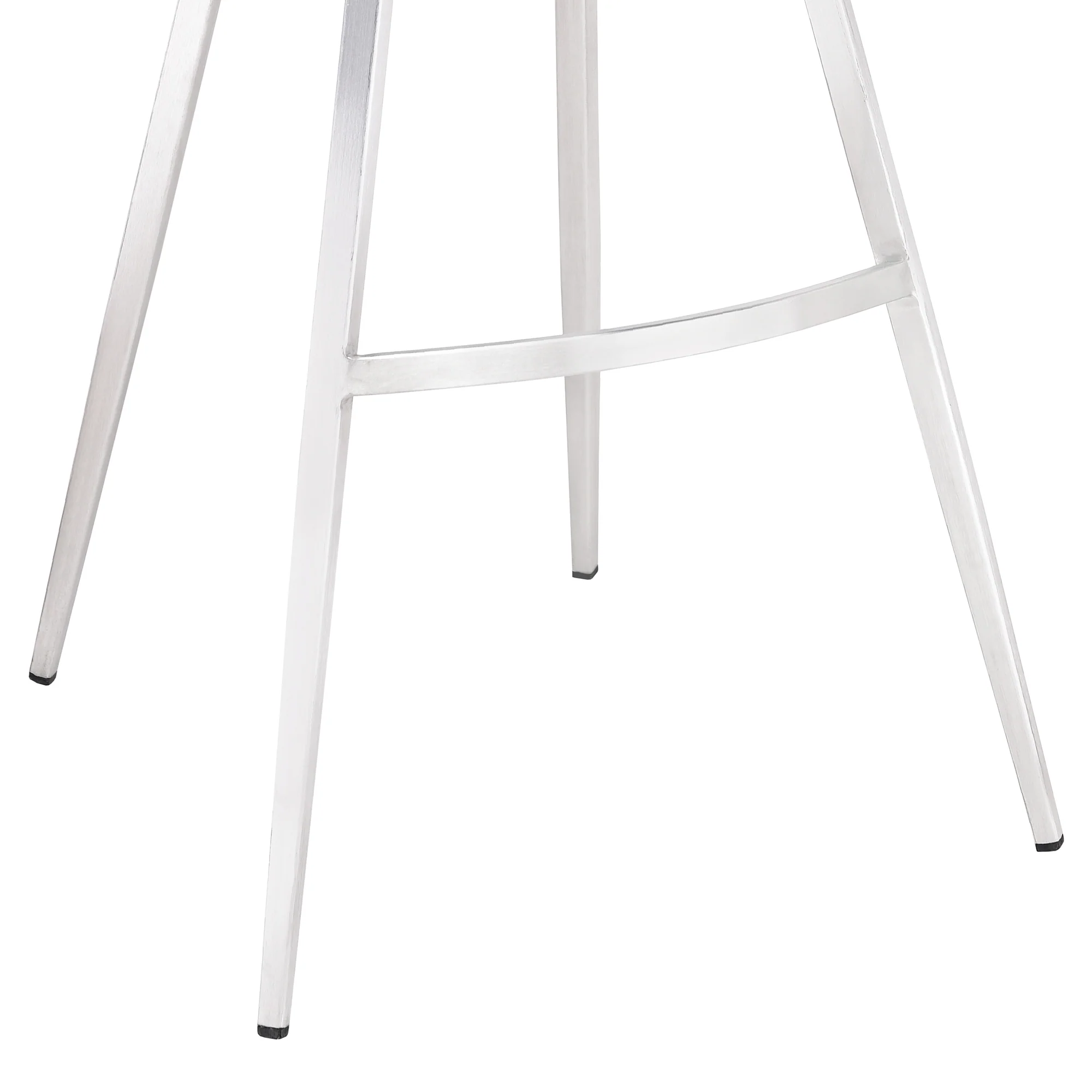 Valor 30" Bar Height Barstool in Brushed Stainless Steel with Light Vintage Gray Faux Leather By Armen Living - Image 7