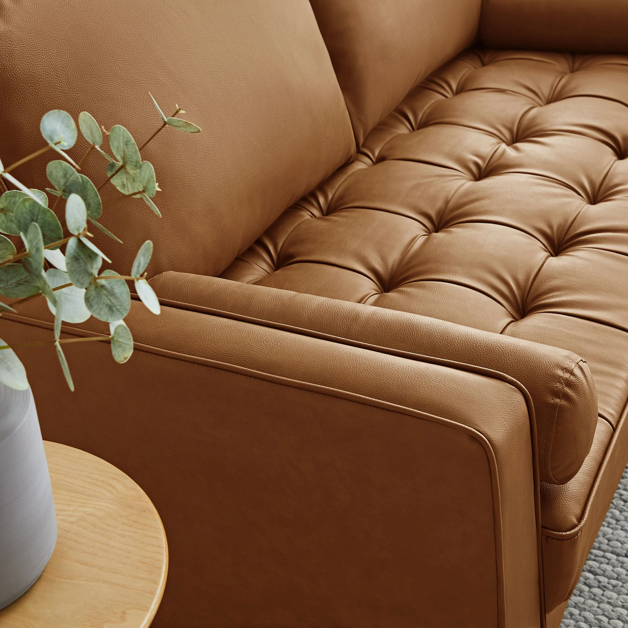 Valour Tufted Vegan Leather Loveseat by Modway - Image 15