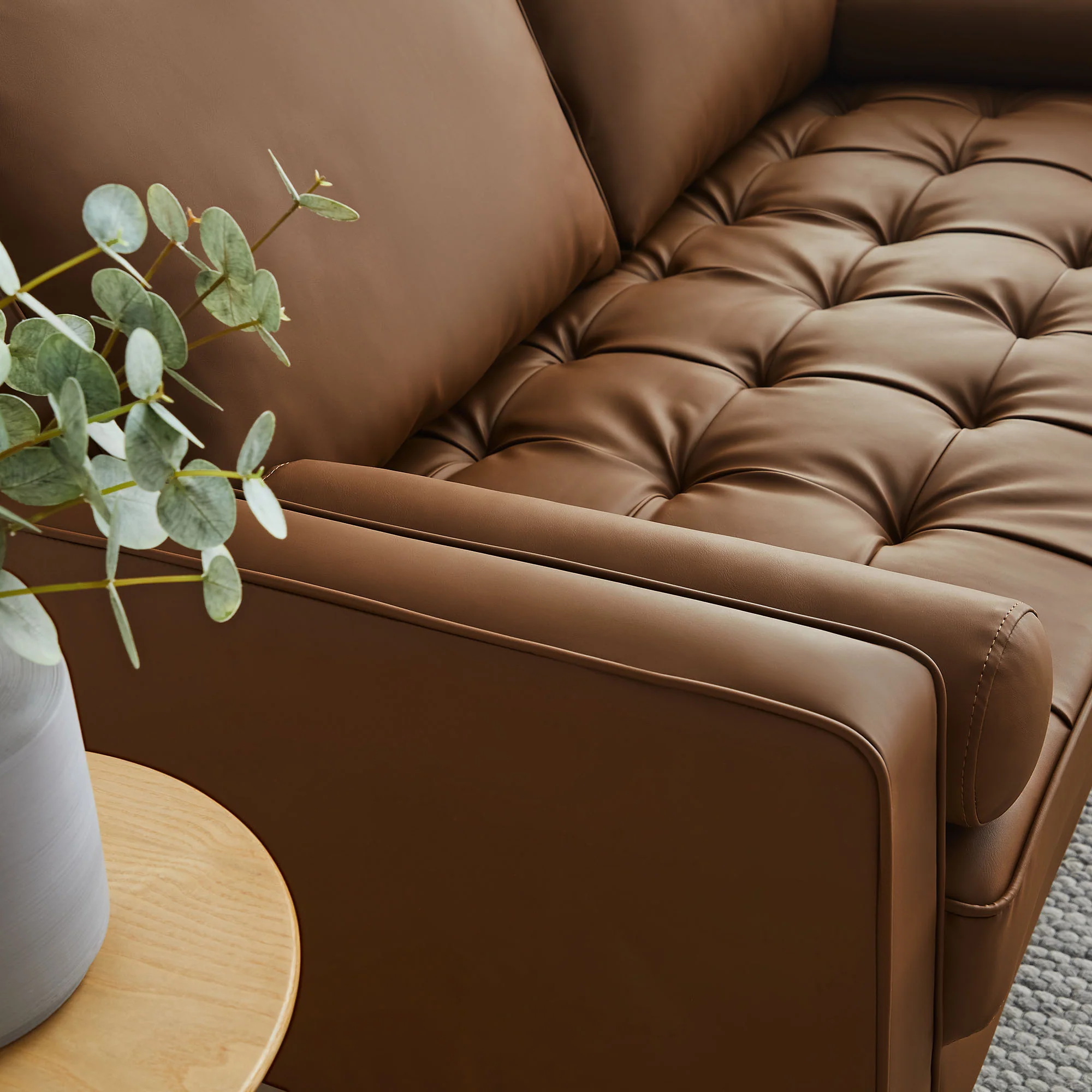 Valour Tufted Vegan Leather Loveseat by Modway - Image 7