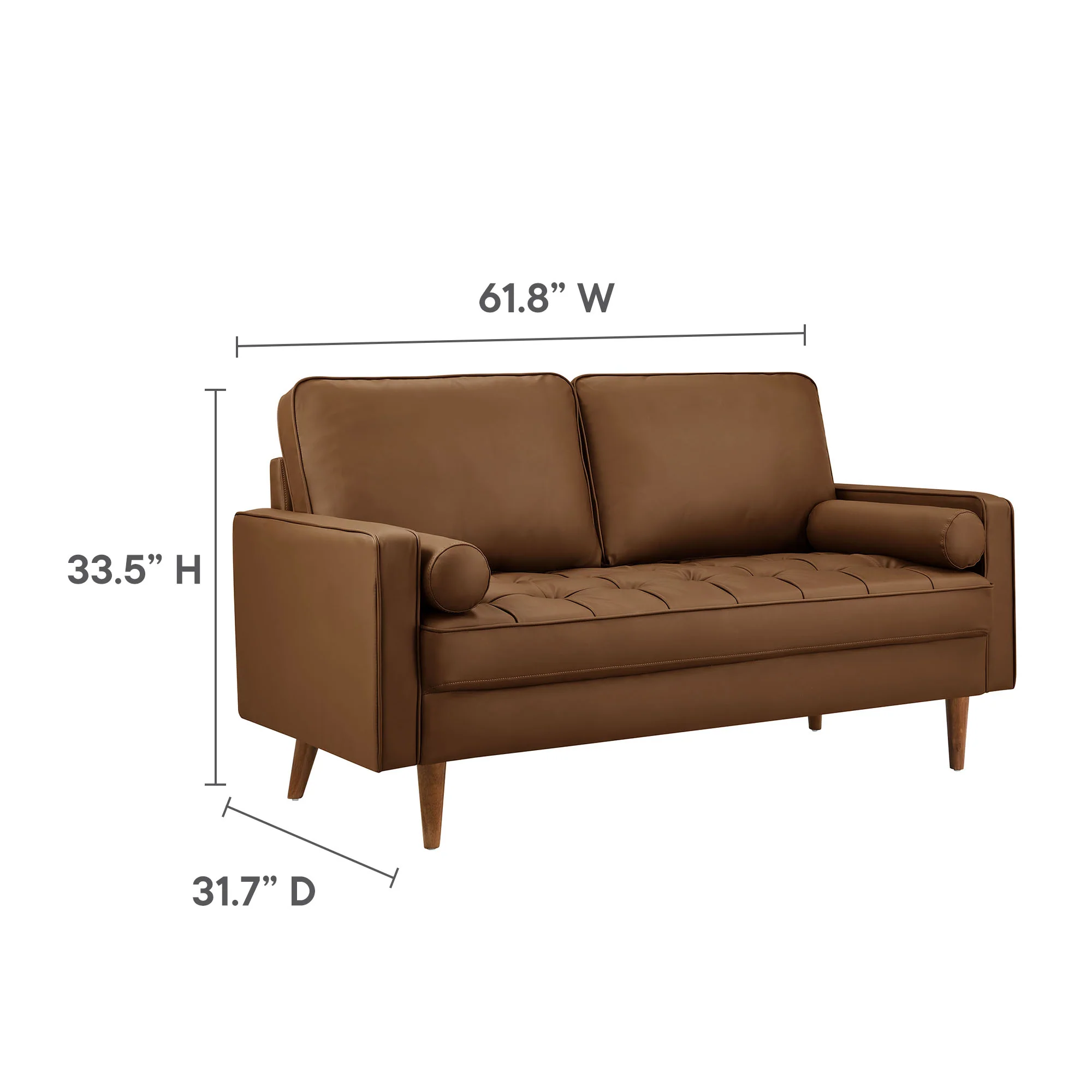 Valour Tufted Vegan Leather Loveseat by Modway - Image 9