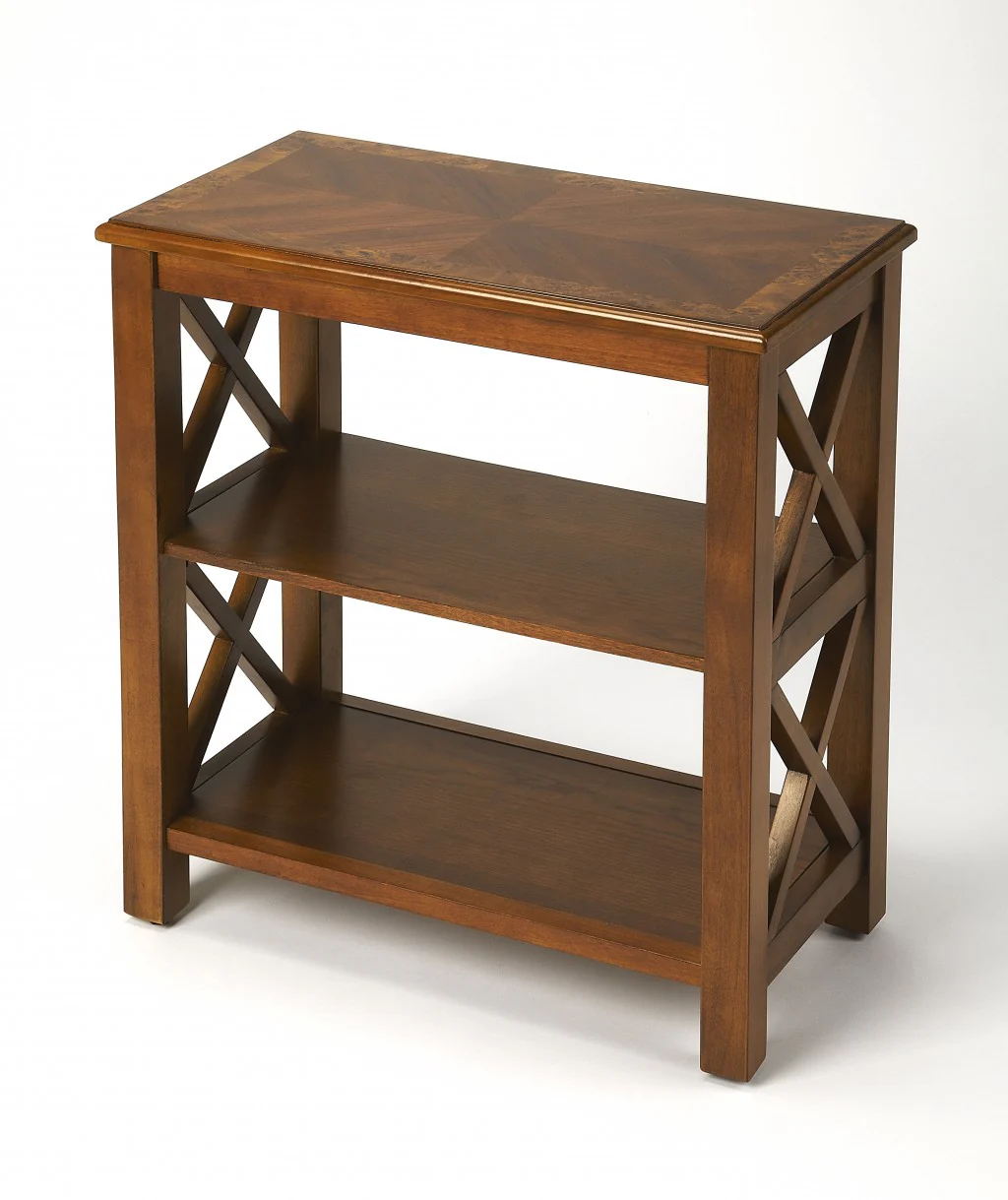 Vance Olive Ash Burl Bookcase By Homeroots - Image 2