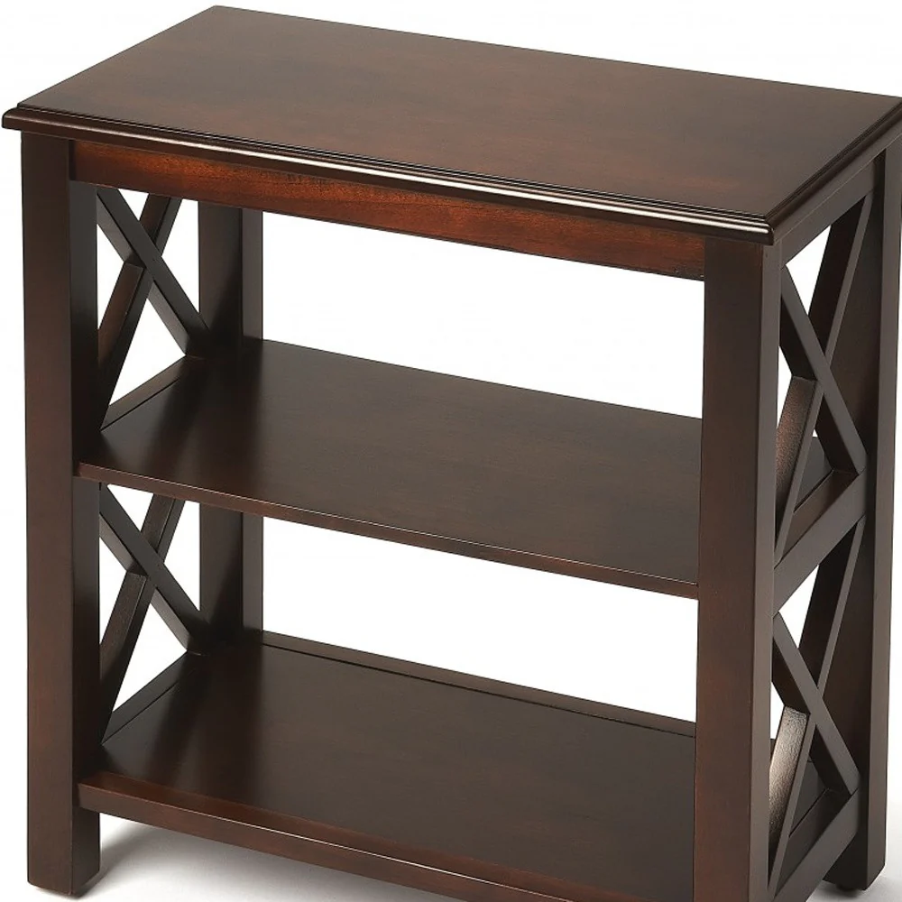 Vance Plantation Cherry Bookcase By Homeroots - Image 5