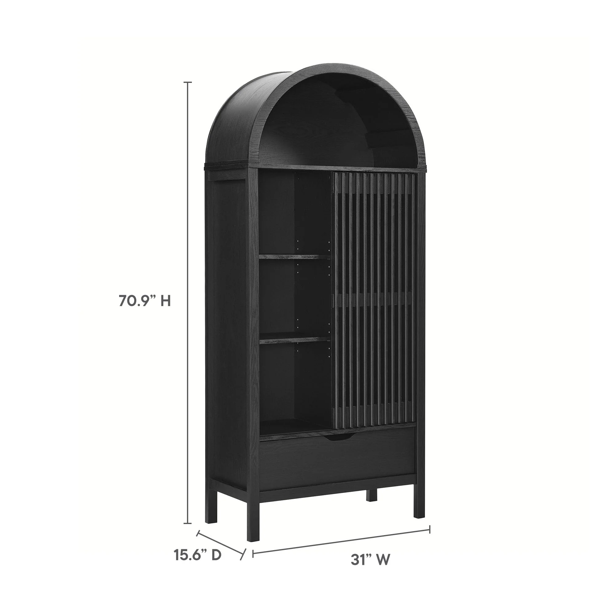 Vaughn 71" Arched Storage Display Cabinet by Modway - Image 10
