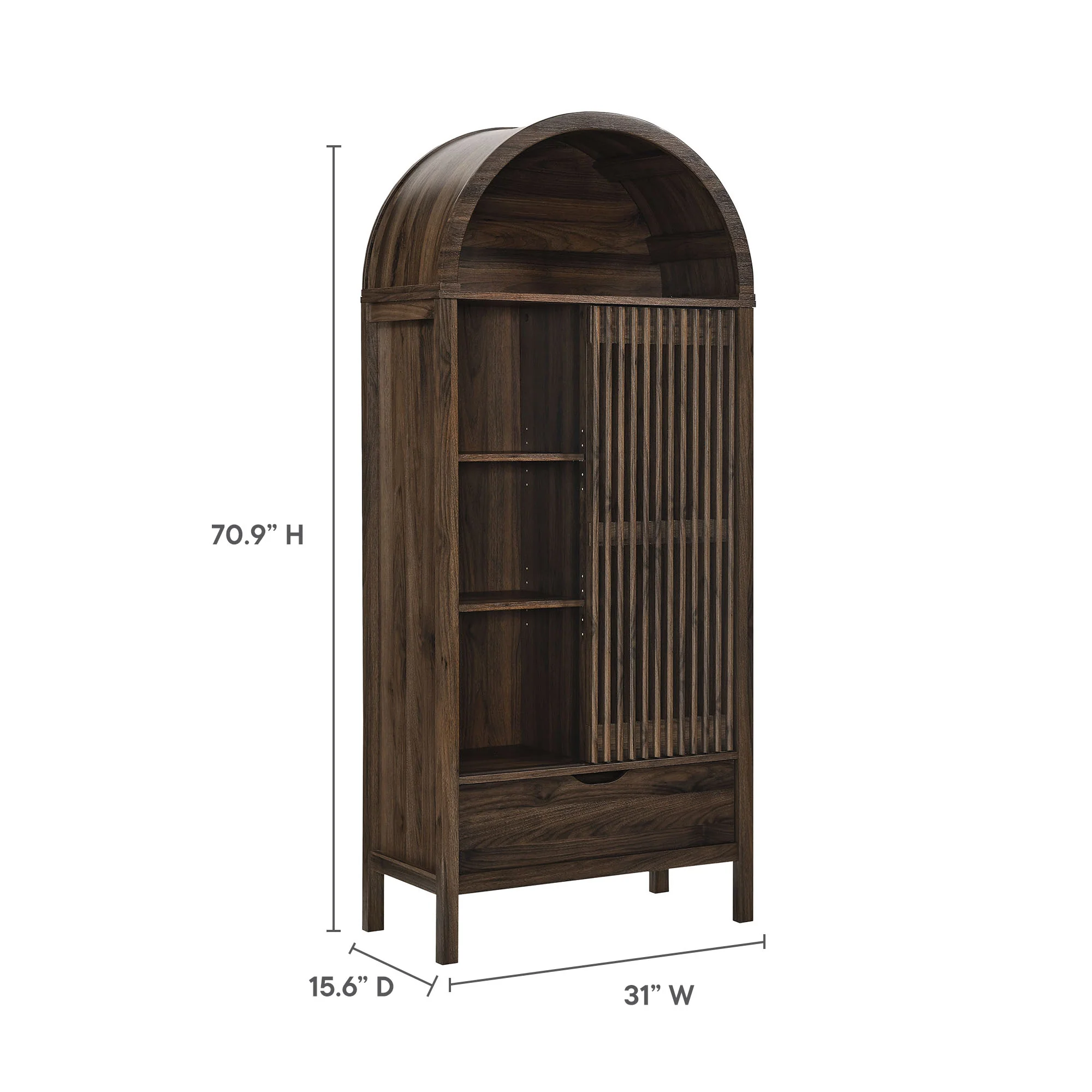 Vaughn 71" Arched Storage Display Cabinet by Modway - Image 20