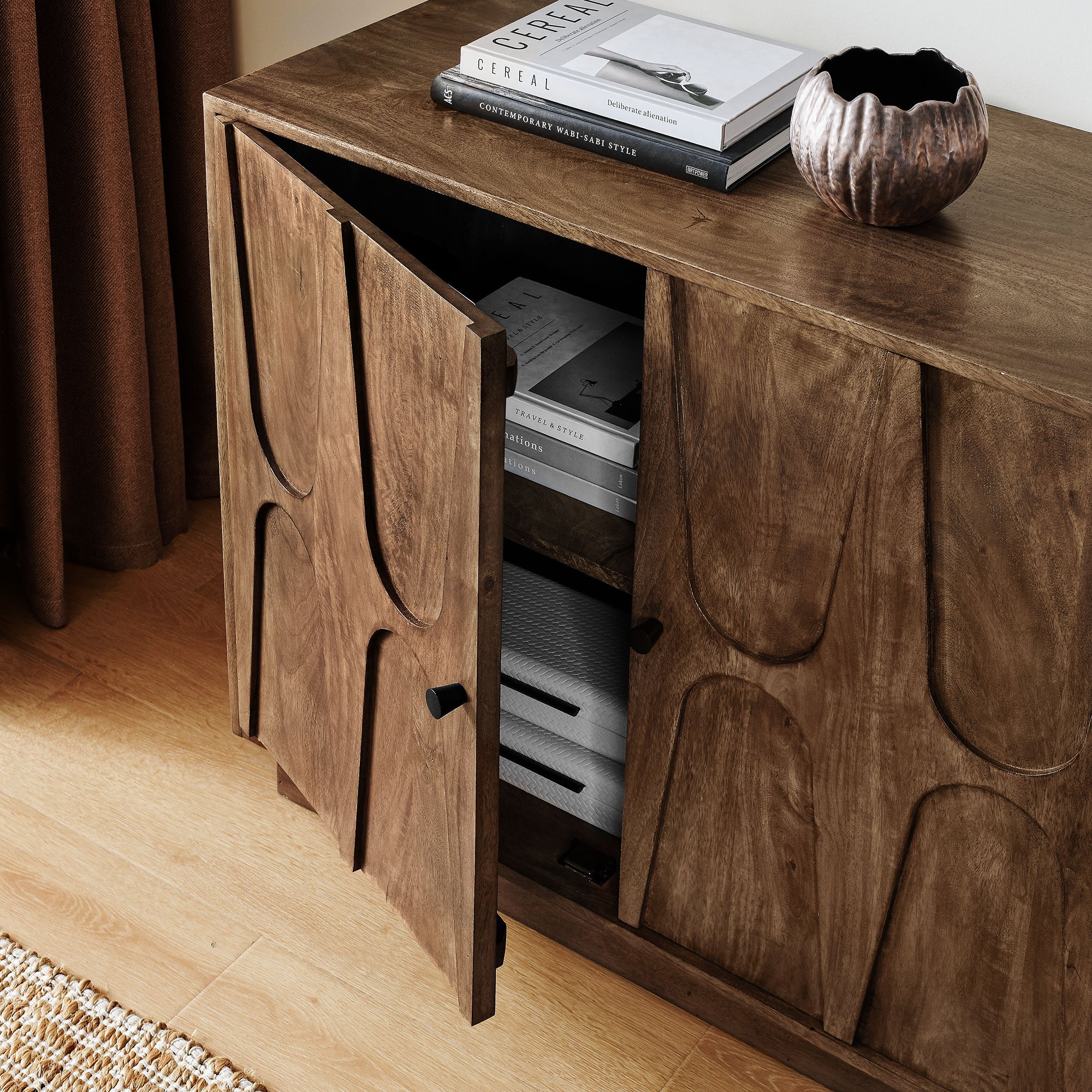 Veda 72" Mango Wood Sideboard Cabinet by Modway - Image 7